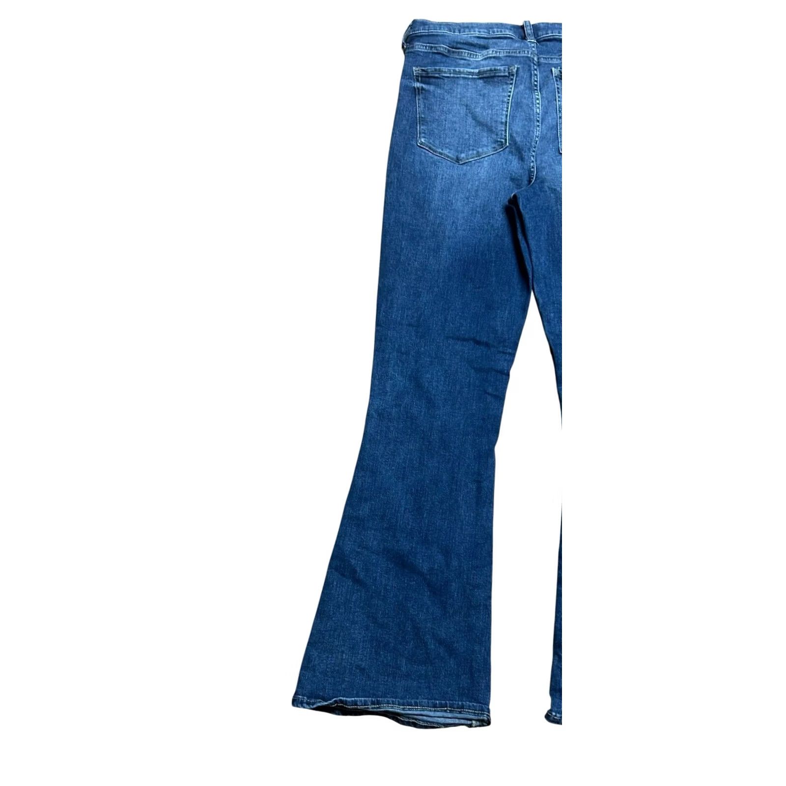 Lucky Brand LUCKY BRAND Jeans Blue Denim Stevie High Rise Flare Pants 12/31 Womens Regular 34x31 Medium Wash Cotton Polyester Spandex Size 34" / US 12 / IT 48 - 7 Thumbnail