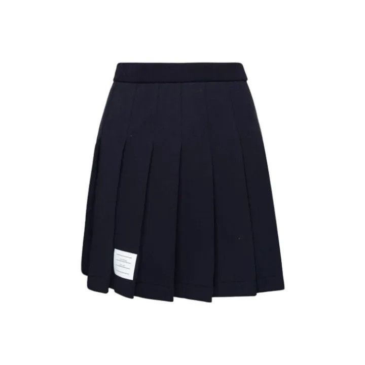 Thom Browne Thom Browne Navy Pleated Mini Skirt for Women -2507 Size 37" - 7 Thumbnail