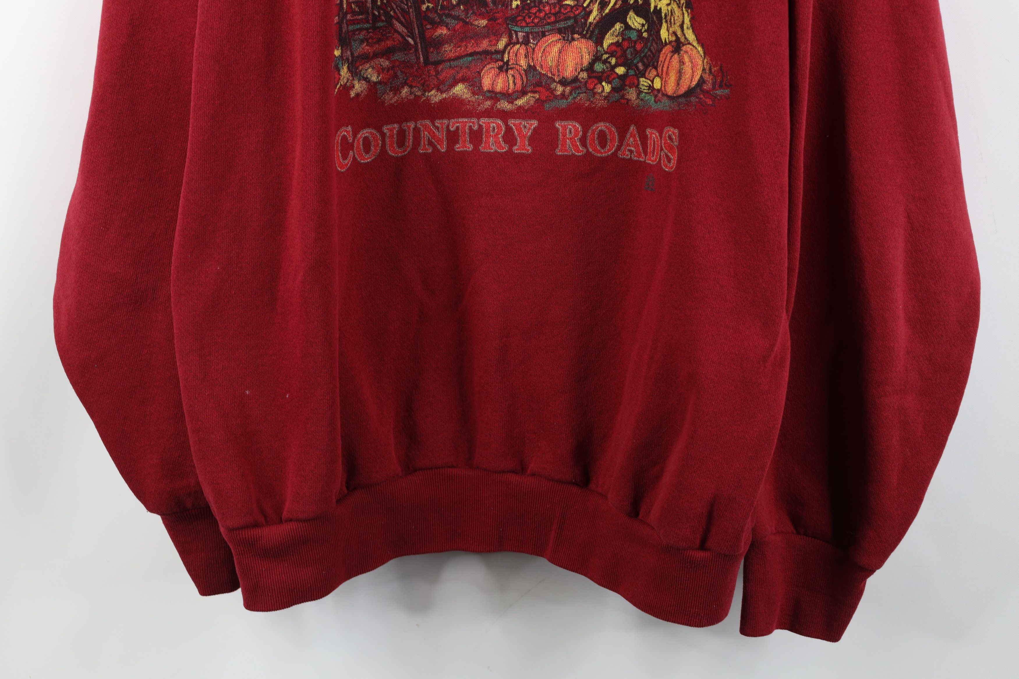 Vintage Vintage 90s Country Roads Farmhouse Collared Sweatshirt USA Size L / US 10 / IT 46 - 3 Thumbnail