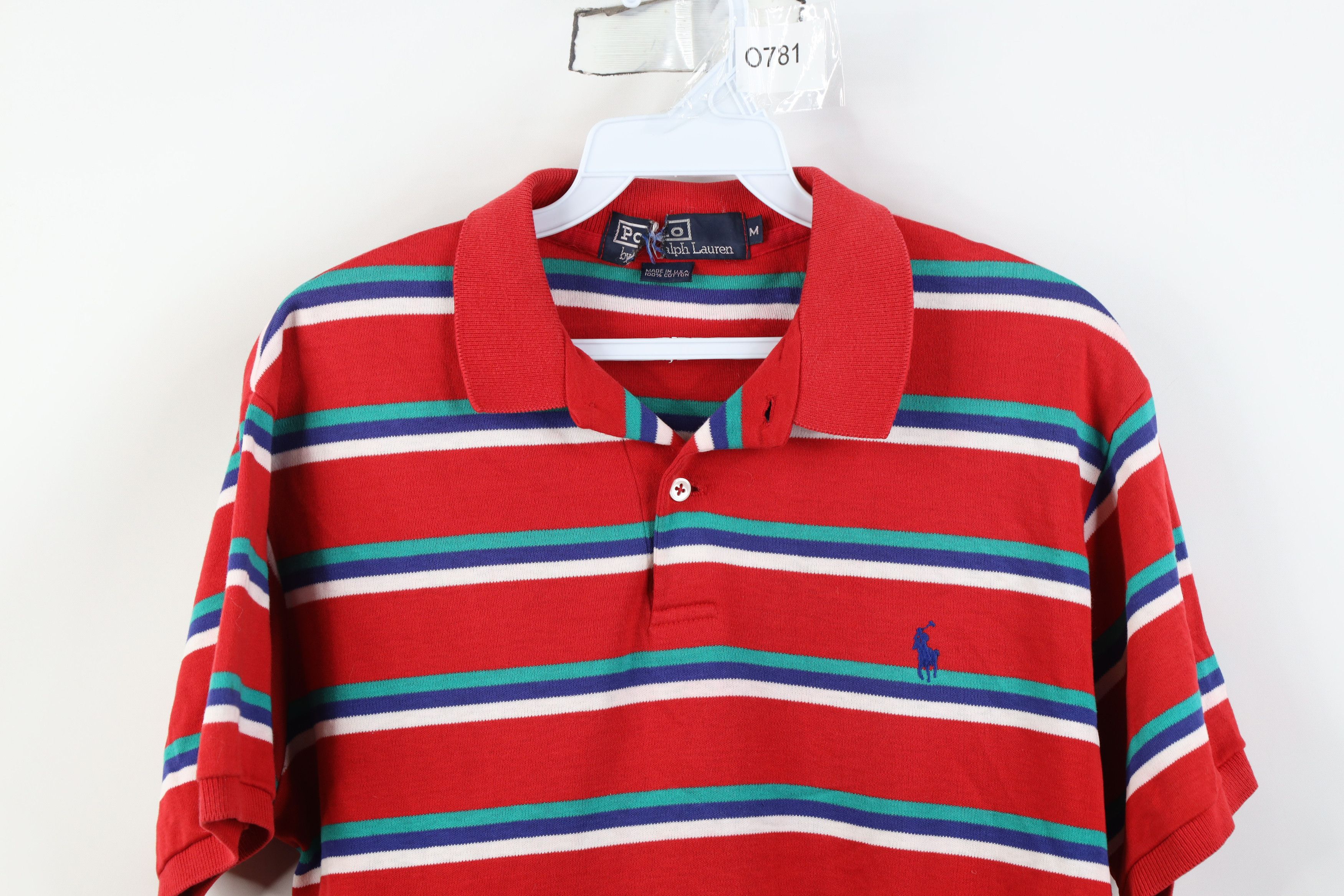 Polo Ralph Lauren Vintage 90s Ralph Lauren Striped Soft Cotton Knit Polo USA Size US M / EU 48-50 / 2 - 2 Thumbnail