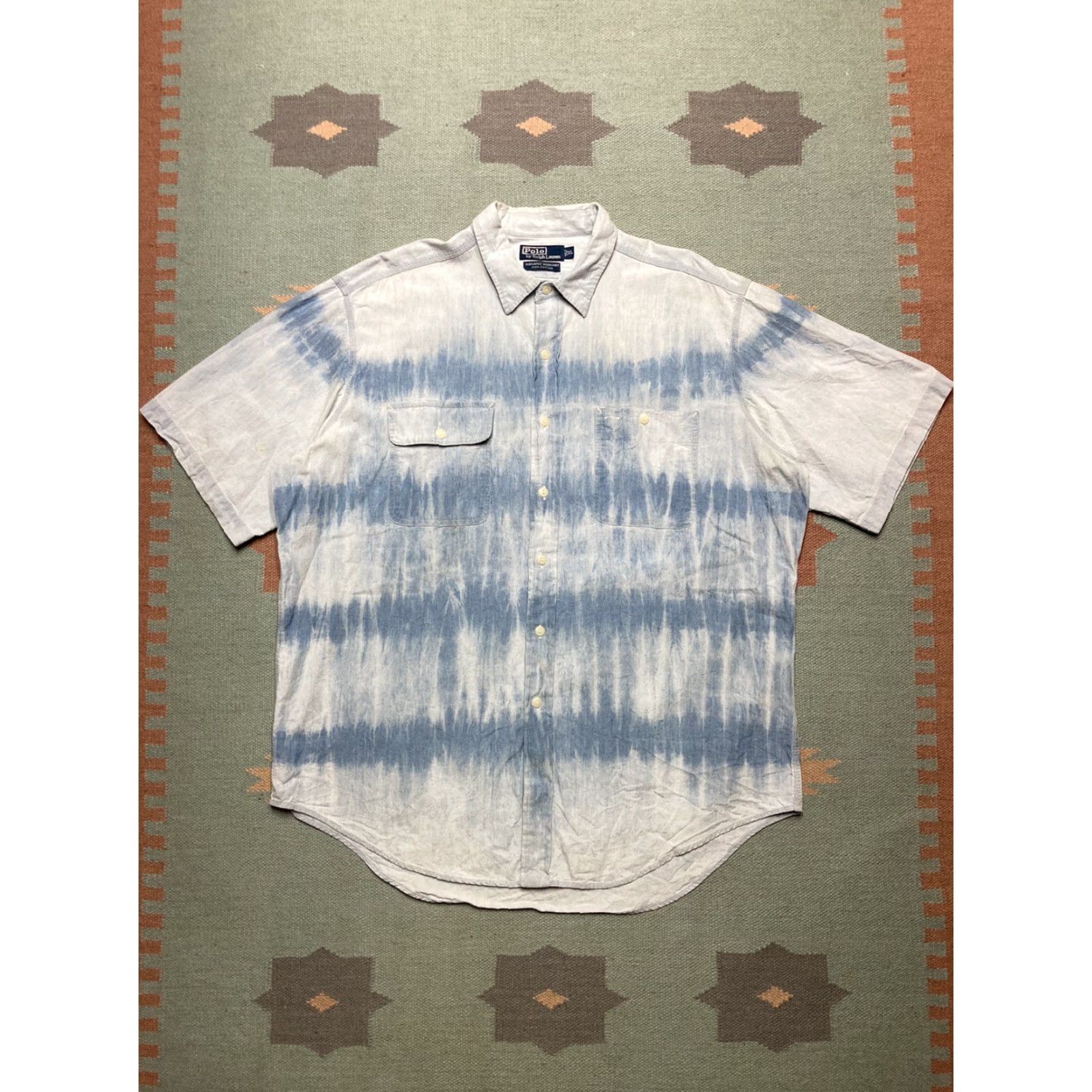 Polo Ralph Lauren VINTAGE Polo Ralph Lauren Workshirt dungaree chambray short sleeve XL Men’s Blue 27.5” pit 33.5” Shirt Mens Size US XL / EU 56 / 4 - 2 Thumbnail