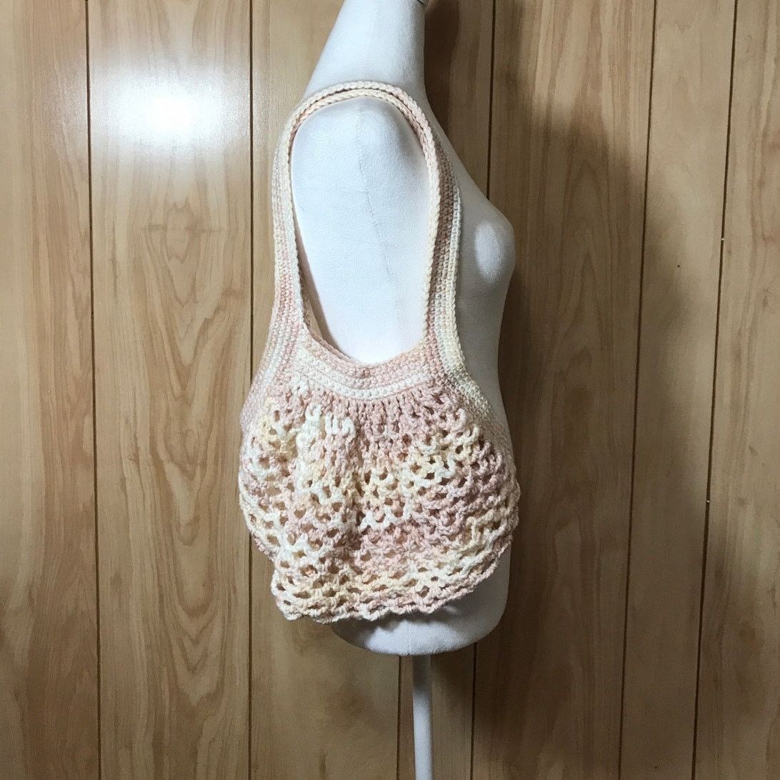 Handmade NWT Pink Handmade Crocheted Medium Mesh Market Bag by Dawny Size ONE SIZE - 1 Thumbnail