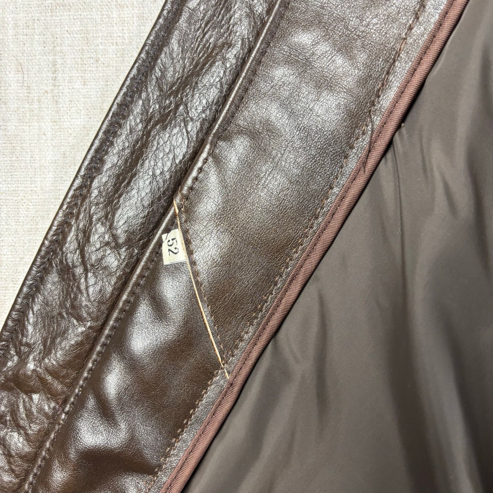 Vintage VTG 70s Brown Leather Motorcycle Talon Zipper Sz 52 Jacket Size US XL / EU 56 / 4 - 4 Thumbnail