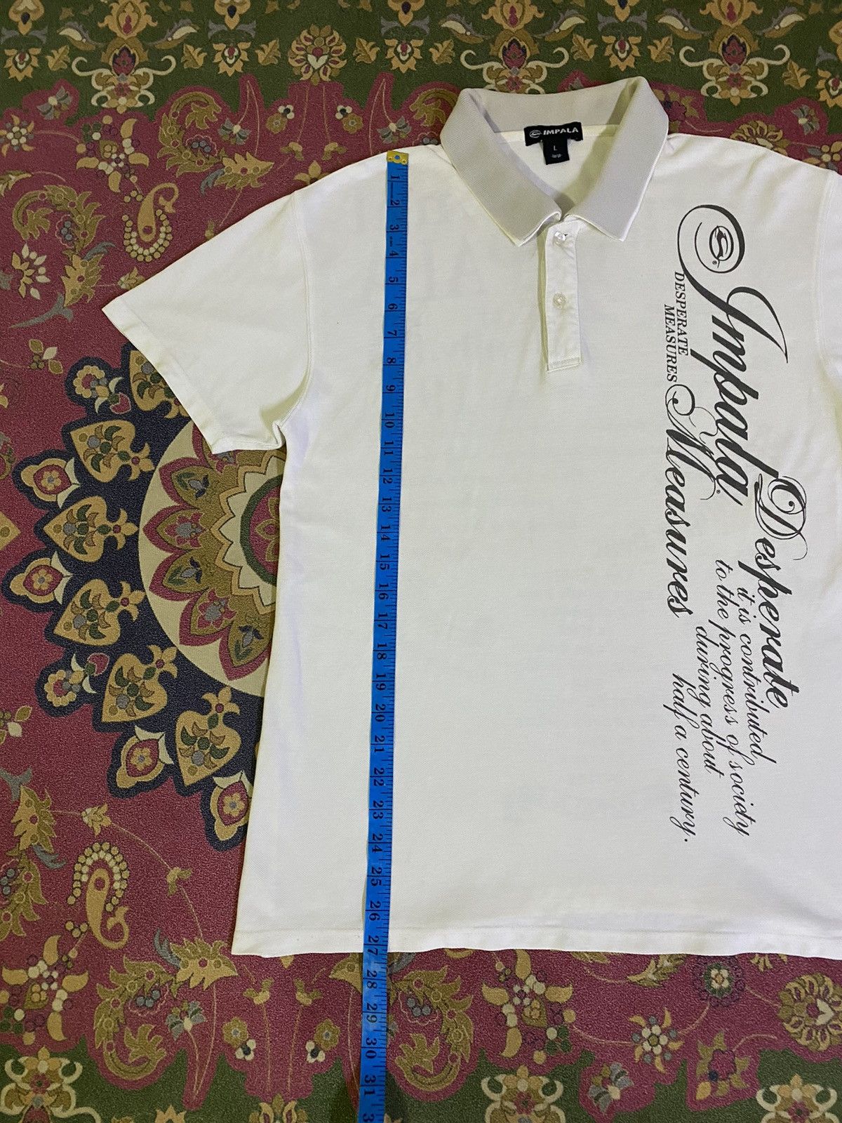 Japanese Brand Vintage IMPALA Poem Design Style Polo Tee Size US M / EU 48-50 / 2 - 14 Thumbnail
