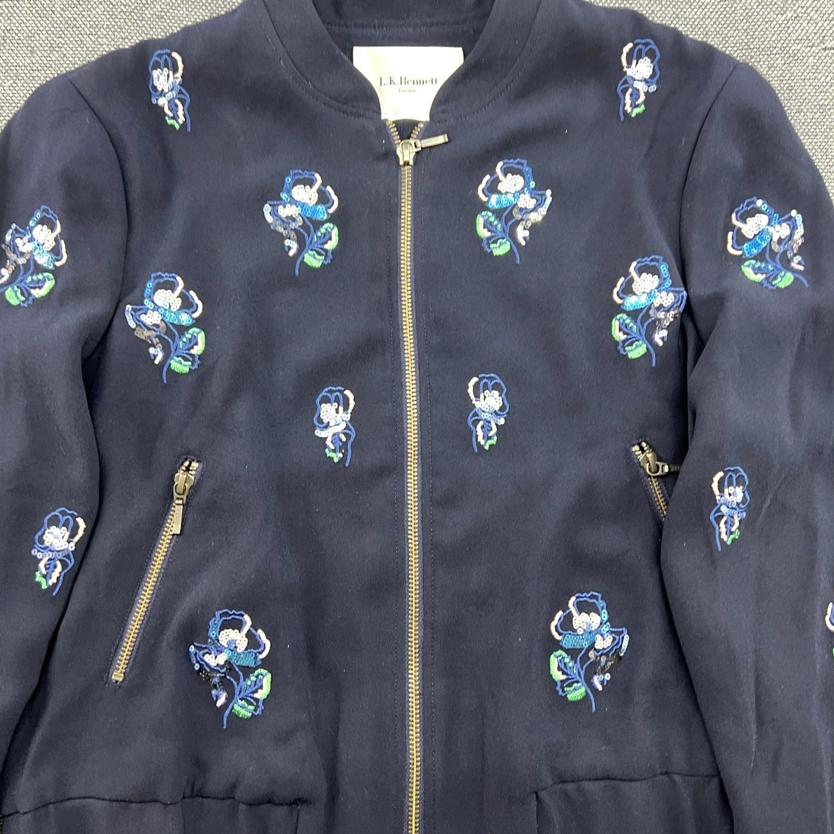 Vintage VINTAGE L.K Bennett Blazer Jacket Women Floran Navy Full Zip JK Elliot 8 EU 36 Casual Blazer Mens Womens Girls Boys Size M / US 6-8 / IT 42-44 - 3 Thumbnail