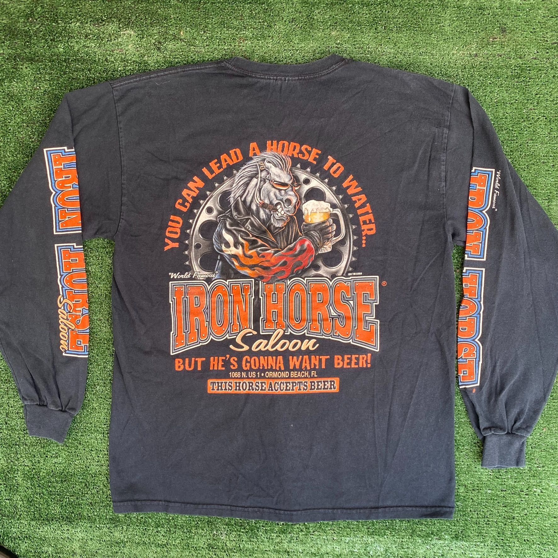 Vintage Vintage Y2K Iron Horse Saloon Shirt Punk Long Sleeve Tee Size US L / EU 52-54 / 3 - 5 Thumbnail