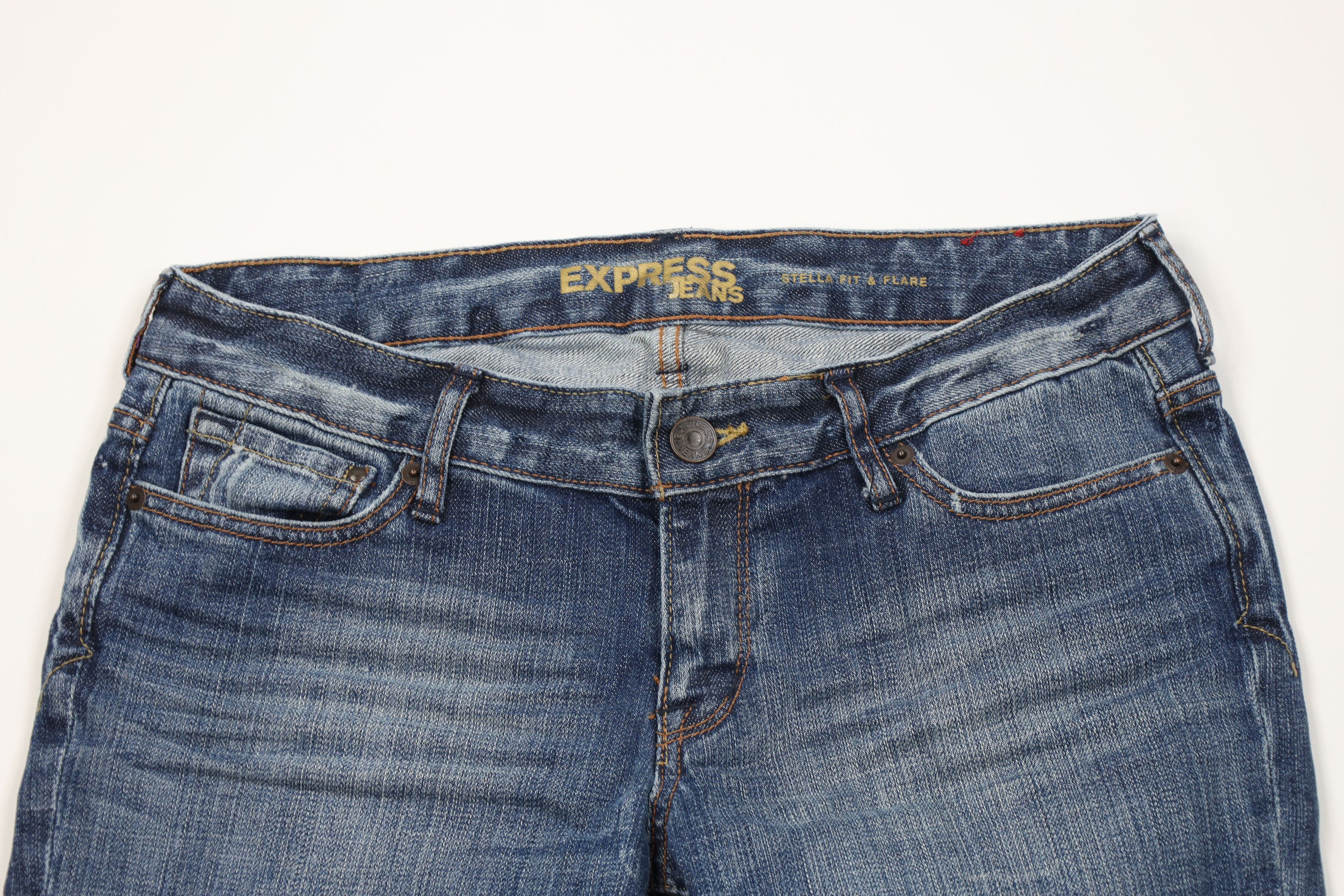Express Vintage Y2K Express Babydoll Stella Flared Wide Leg Jeans Size 32" / US 10 / IT 46 - 2 Thumbnail