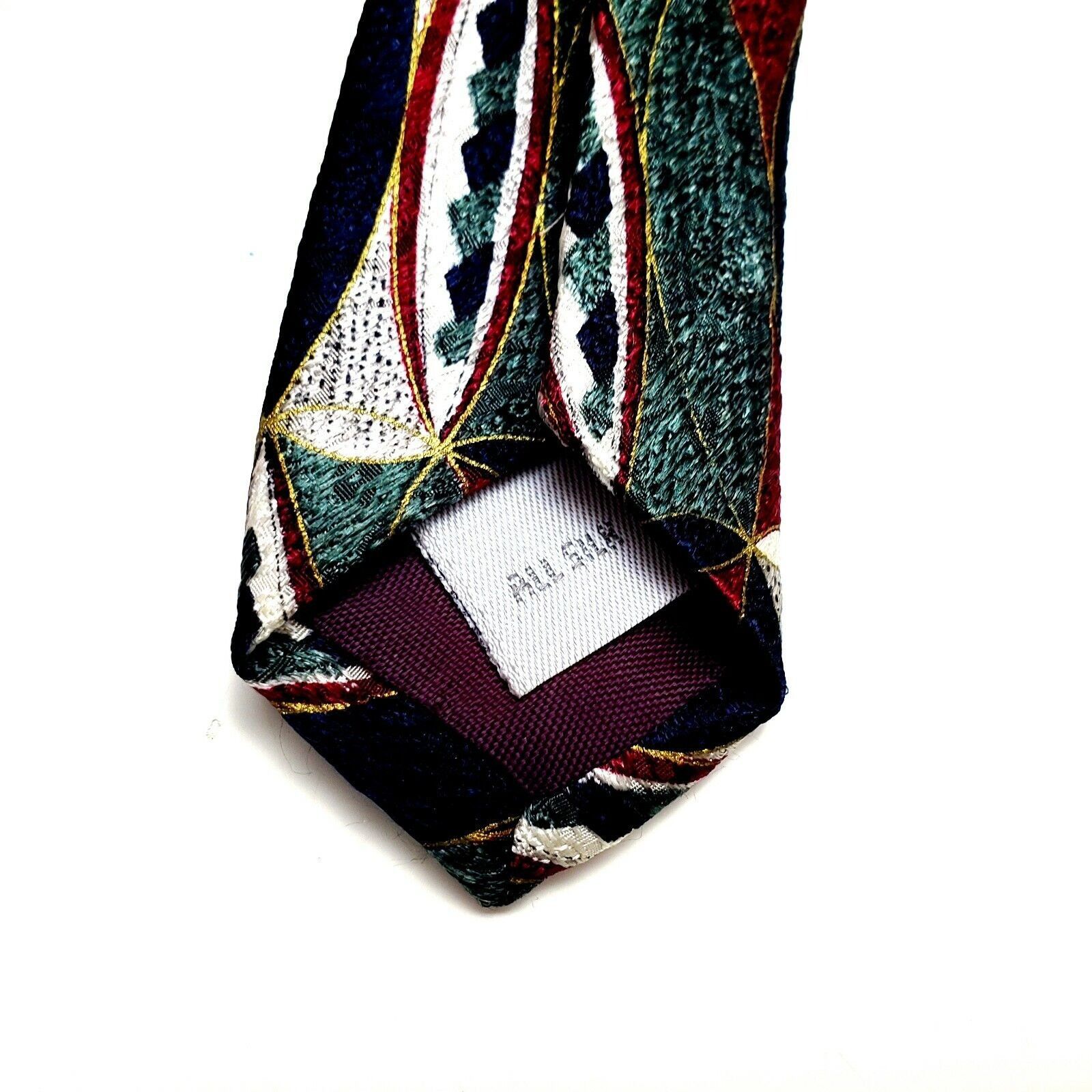 Pierre Cardin Pierre Cardin Green Silk Tie Abstract Print Wide Size ONE SIZE - 4 Thumbnail