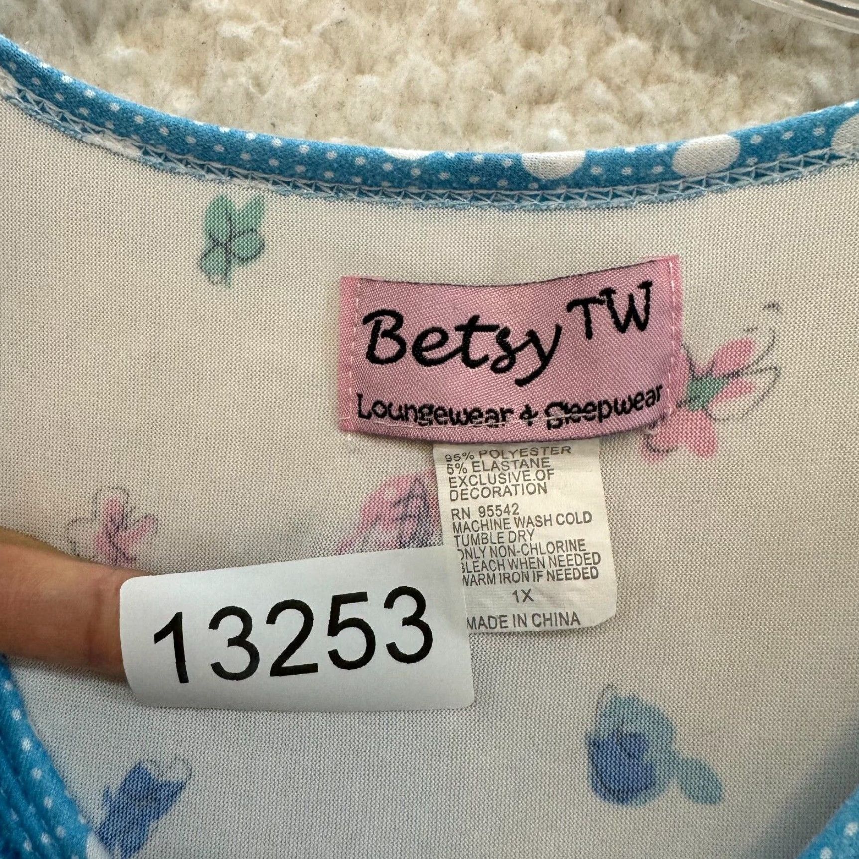 Vintage VINTAGE Betsy Nightgown Sleep Dress 1X Plus Size Blue Butterfly Floral Grandma Granny Dress Women Girls-? Size XL / US 12-14 / IT 48-50 - 7 Thumbnail