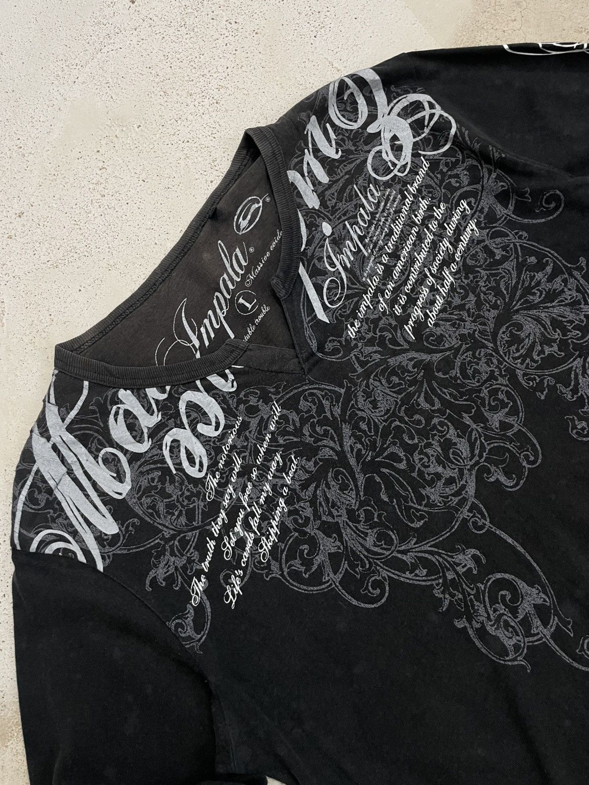 Japanese Brand Faded Vintage Y2K Impala Wording Half Century Life Size US L / EU 52-54 / 3 - 5 Thumbnail