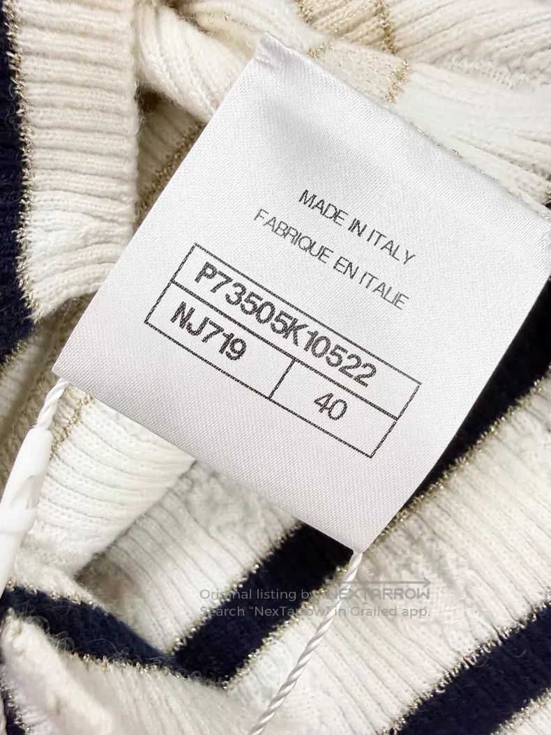 Chanel Chanel Love stripe double C logo love embroidery knitted s Size S / US 4 / IT 40 - 6 Thumbnail