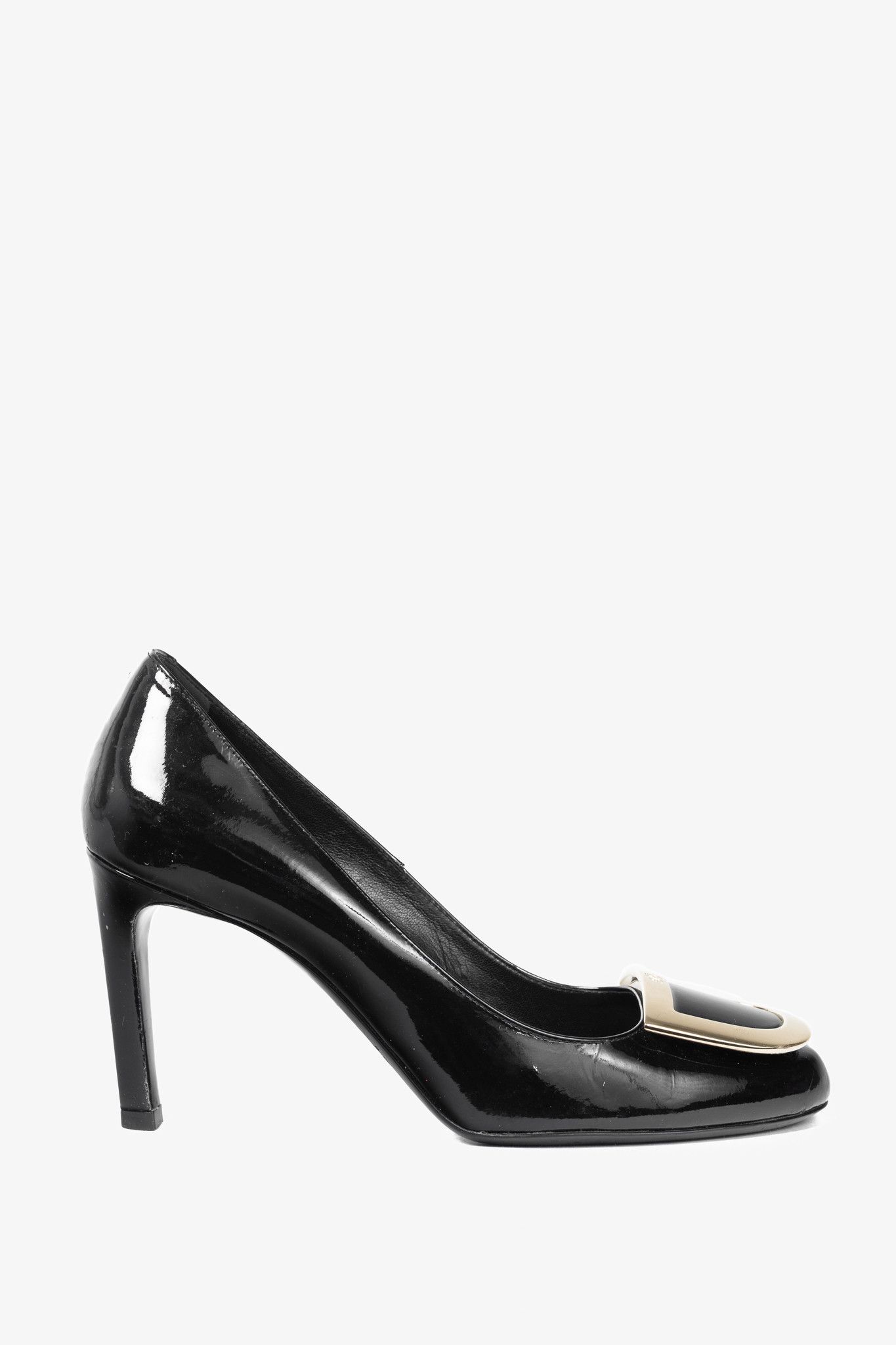 Roger Vivier Roger Vivier Décolleté Ecusson Patent-Leather Buckle Heels Size US 4.5 / IT 34.5 - 1 Thumbnail