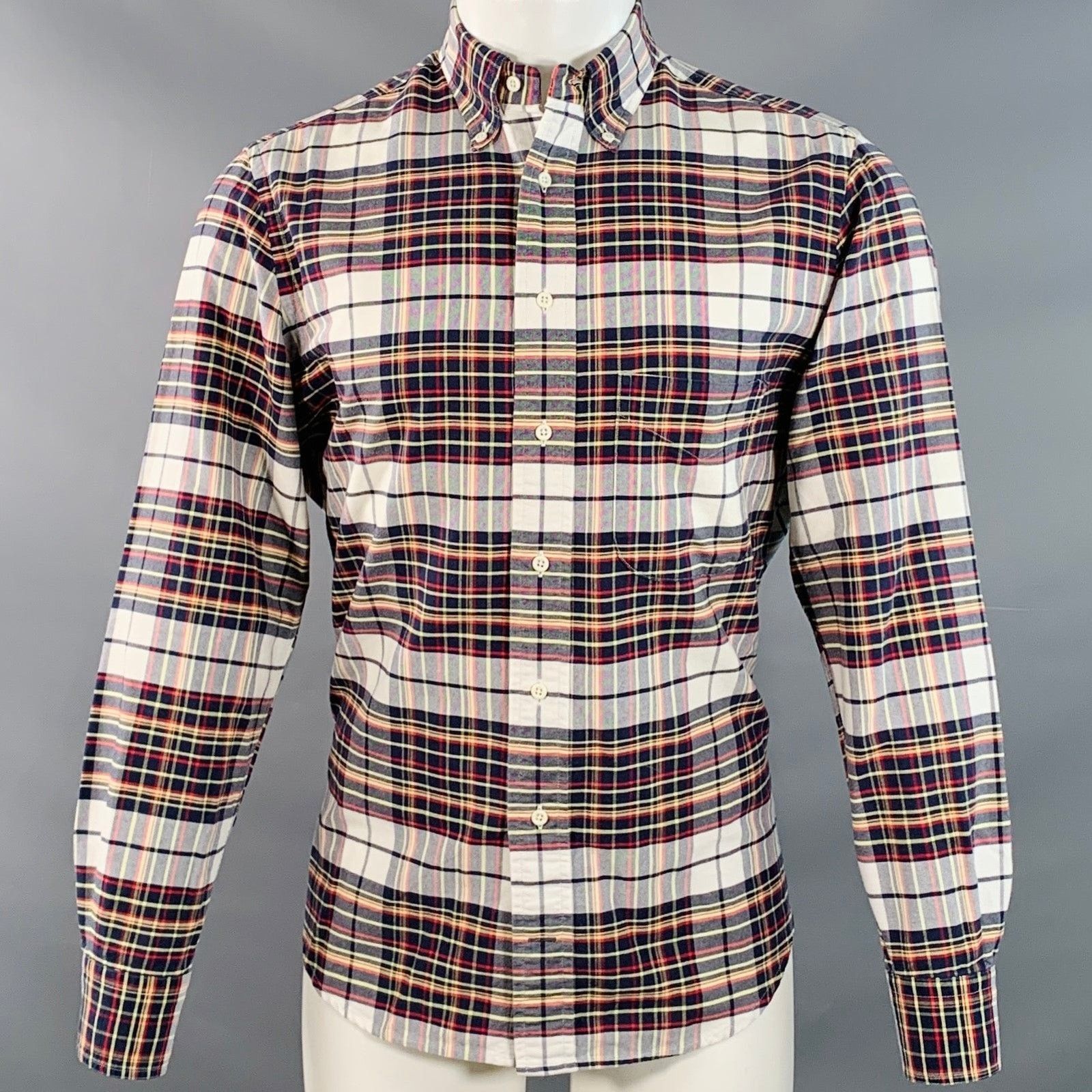 Multi Color Plaid Cotton Button Down Collar Shirt