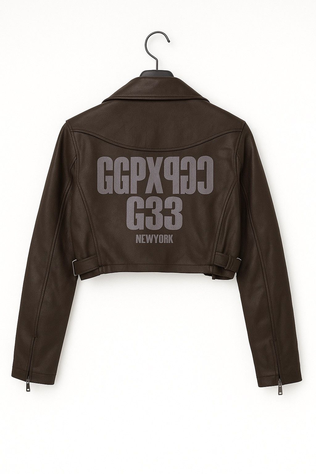 Vintage GGPX Inspired Cropped Faux Leather Biker Jacket | Women’s Size S / US 4 / IT 40 - 1 Thumbnail