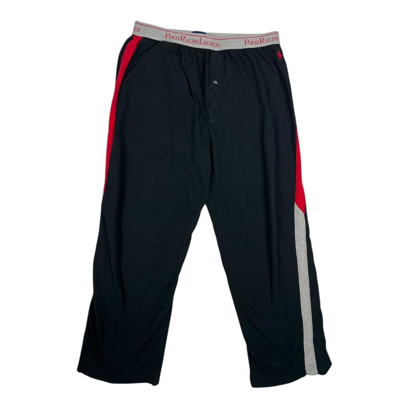 Polo Ralph Lauren Polo Ralph Lauren Sleepwear Pants Mens Large Black Red Logo Size US 34 / EU 50 - 1 Thumbnail