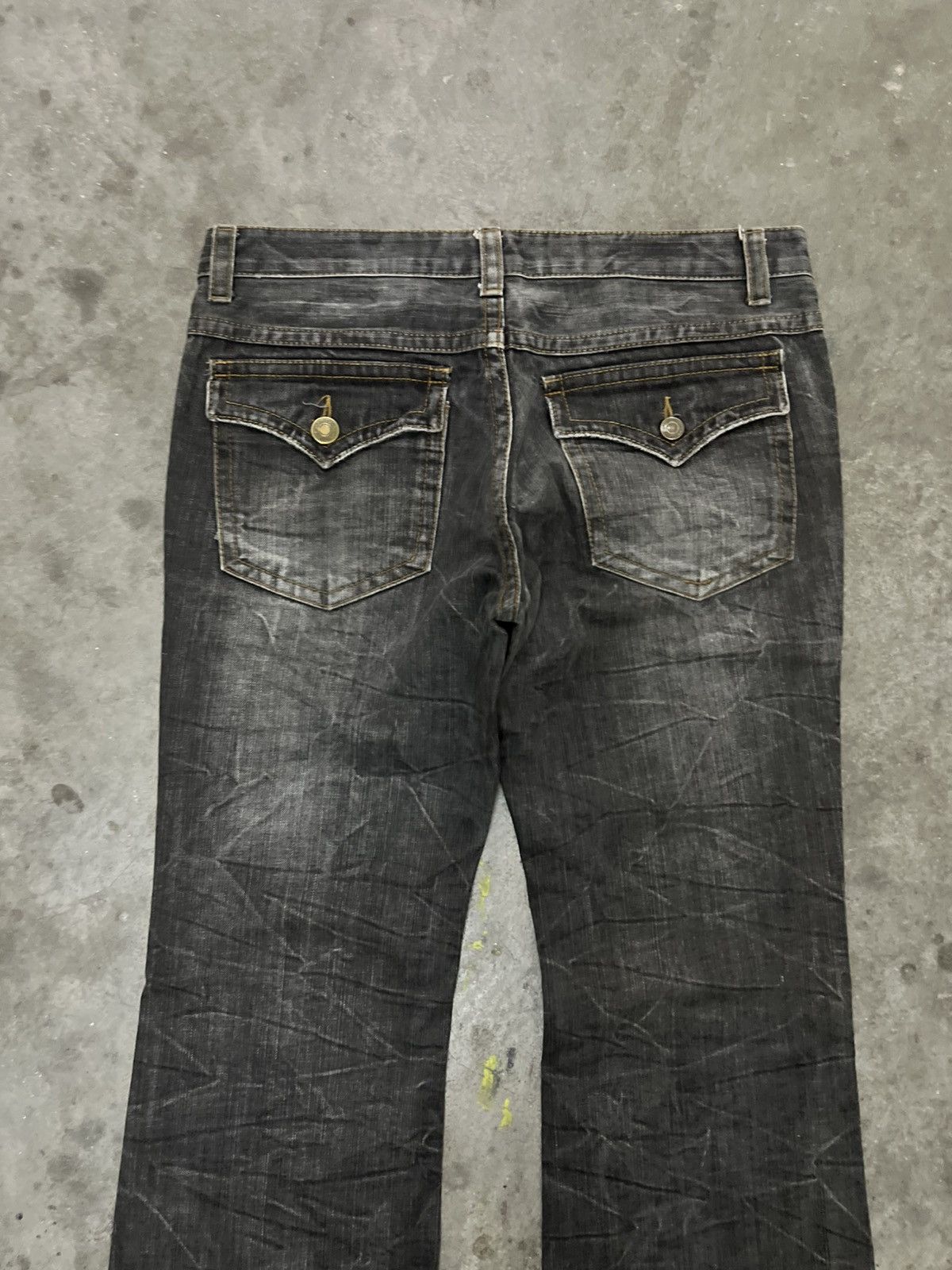 Japanese Brand × Vintage FLARED🔥UNKNOWN DISTRESSED DENIM PANT Size US 33 - 9 Thumbnail