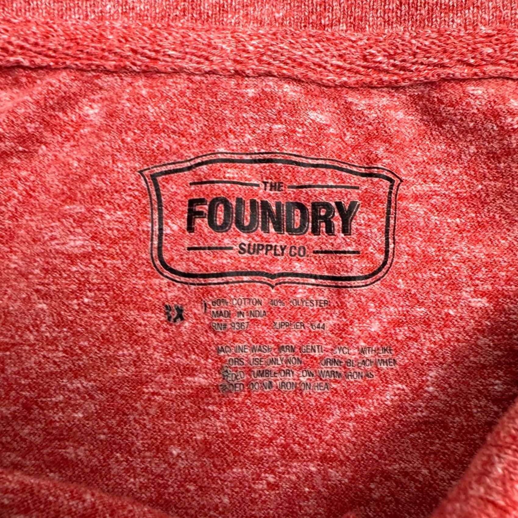 Vintage Foundry Shirt Mens 3XL Red The Supply Polo Heather Short Sleeve Pocket Casual Size US XXL / EU 58 / 5 - 7 Thumbnail