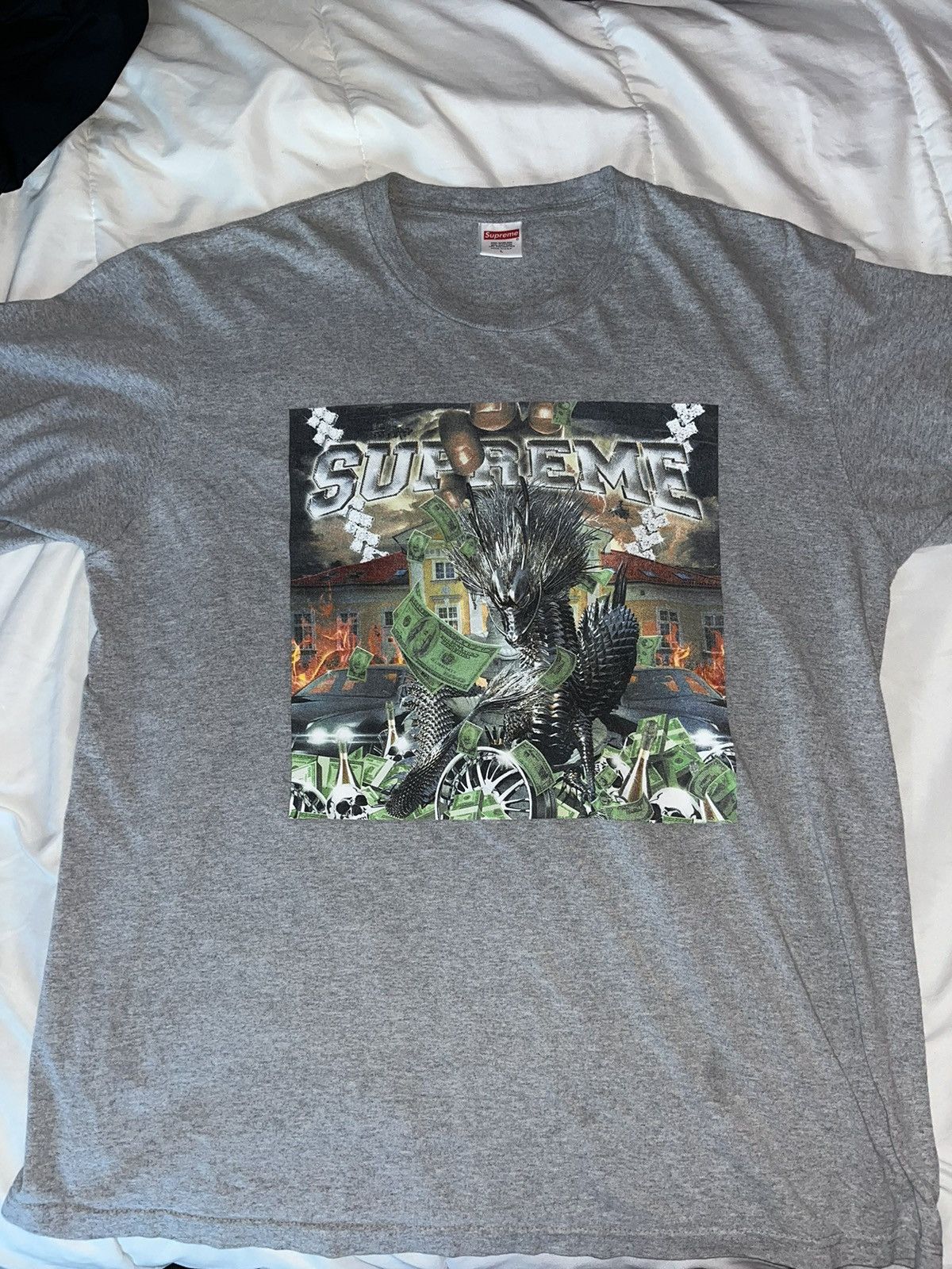 Supreme Supreme Dragon Tee Heather Grey Size L SS20 | Grailed