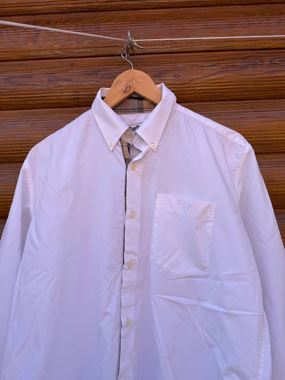 Barbour Barbour Shirt White Button Down Check Trim Logo Men Size US M / EU 48-50 / 2 - 2 Thumbnail