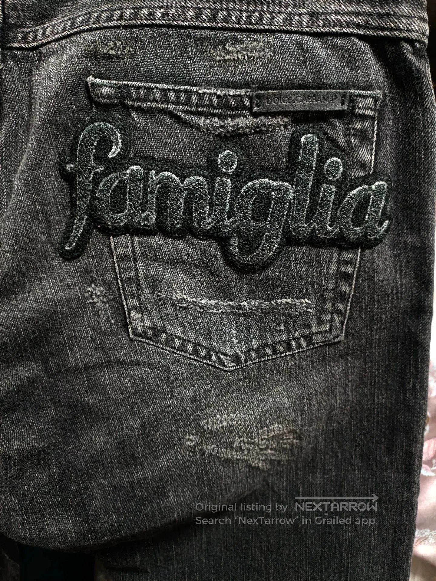 Dolce & Gabbana Dolce & Gabbana Mafia Embroidered Distressed Jeans. Size US 34 / EU 50 - 7 Thumbnail