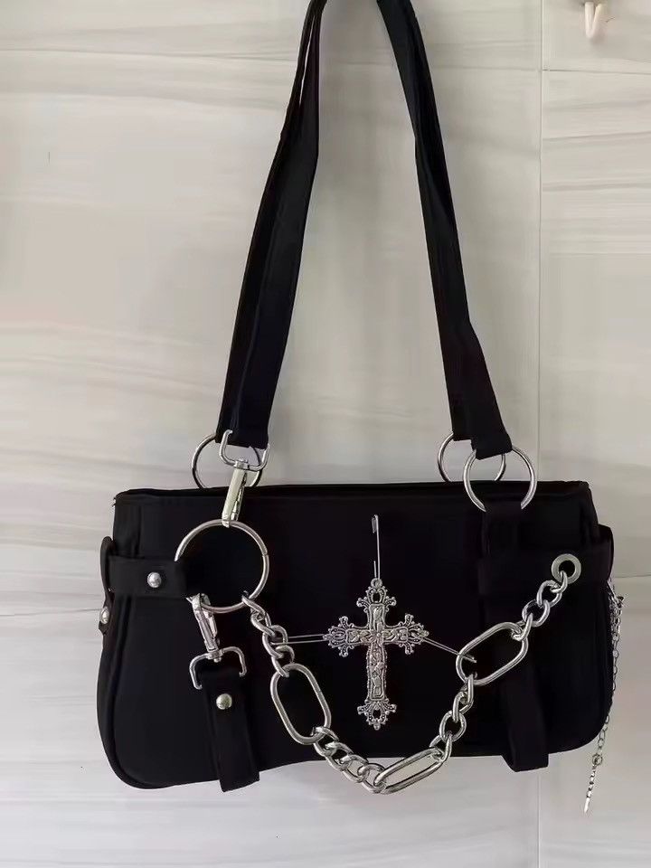 Other Gothic Punk Cross Black Mini Shoulder Chain Bag Size ONE SIZE - 2 Thumbnail