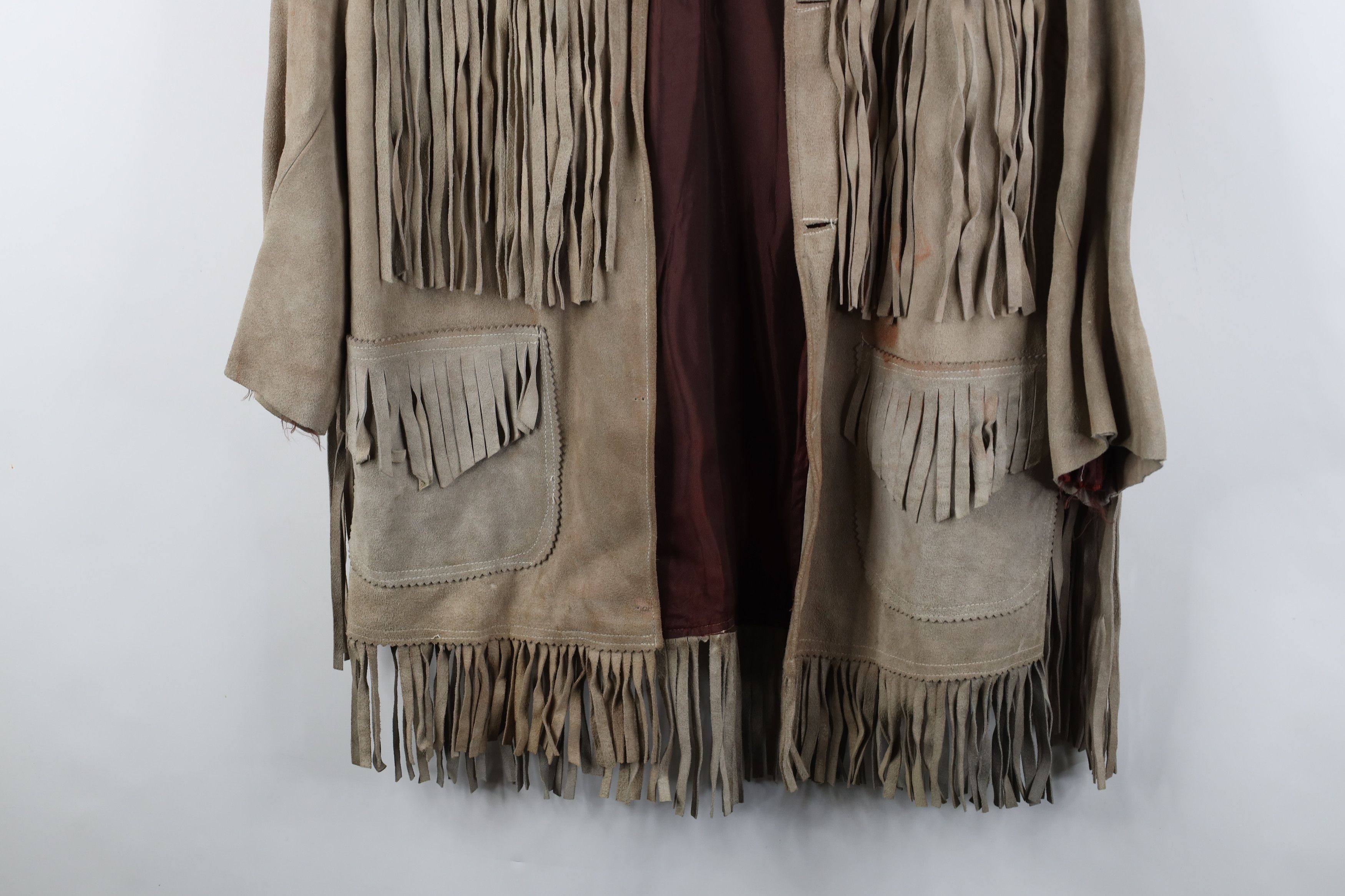 Vintage Vintage 60s 70s Streetwear Western Suede Leather Jacket Size US L / EU 52-54 / 3 - 3 Thumbnail