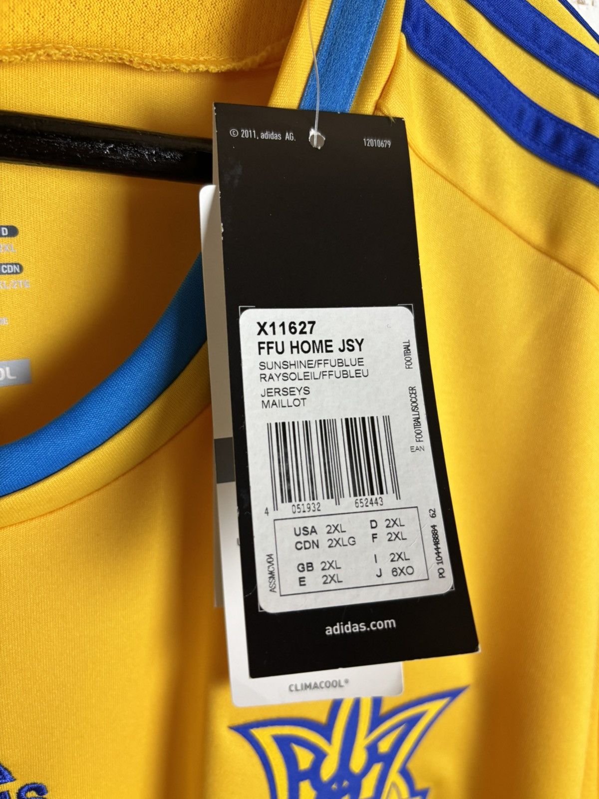 Adidas NWT Adidas Ukraine 2012 Home Kit Soccer Football Jersey XXL Size US XXL / EU 58 / 5 - 9 Thumbnail