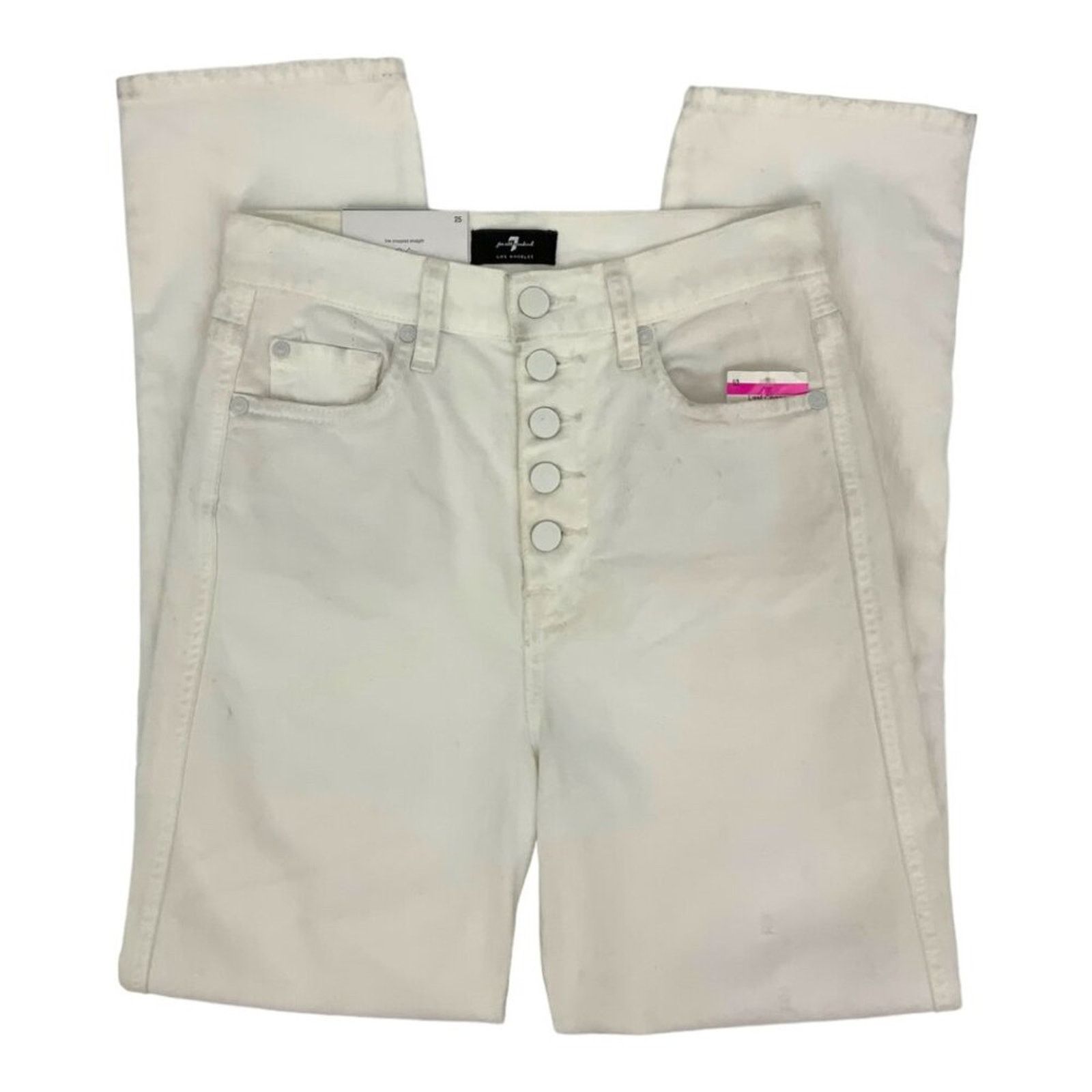 7 For All Mankind 7 for all Mankind HW Straight Jeans White 25 NWT $218 MSRP Size 25" / US 0 / IT 36 - 2 Thumbnail
