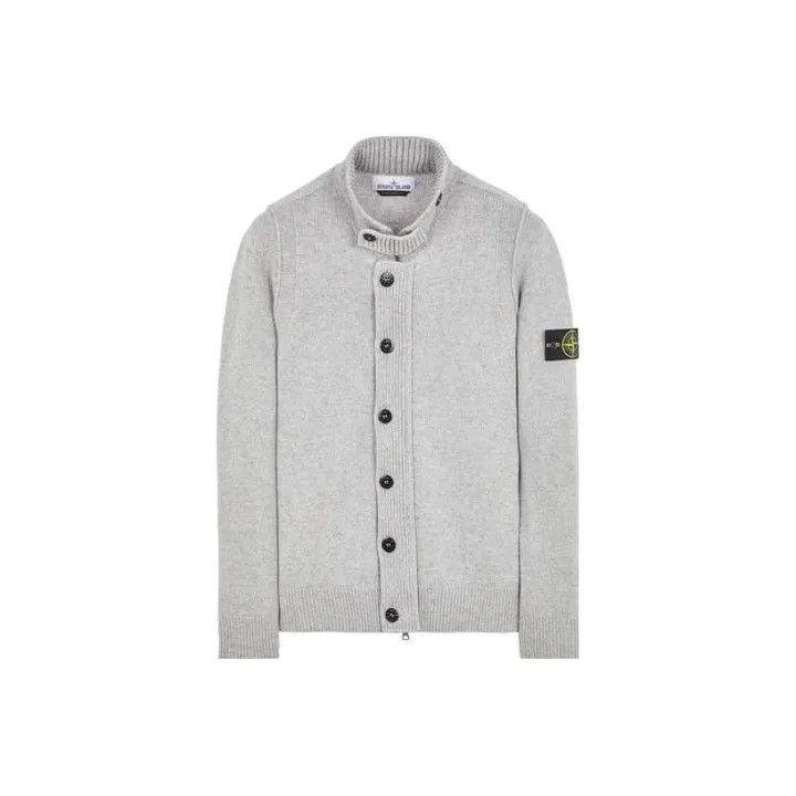 Stone Island Stone Island Gray Button-Up Knit Sweater Size US XL / EU 56 / 4 - 1 Thumbnail