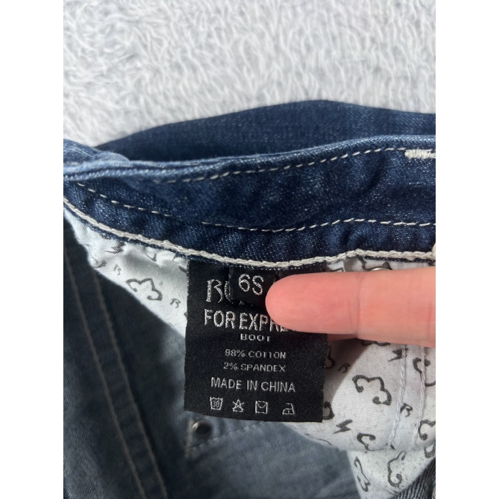 Denime ReRock Jeans Women's Blue Denim Bootcut 28x28 Low Rise Distressed 6 Regular 5-Pocket Comfort Stretch N/A Size 28" / US 6 / IT 42 - 7 Thumbnail