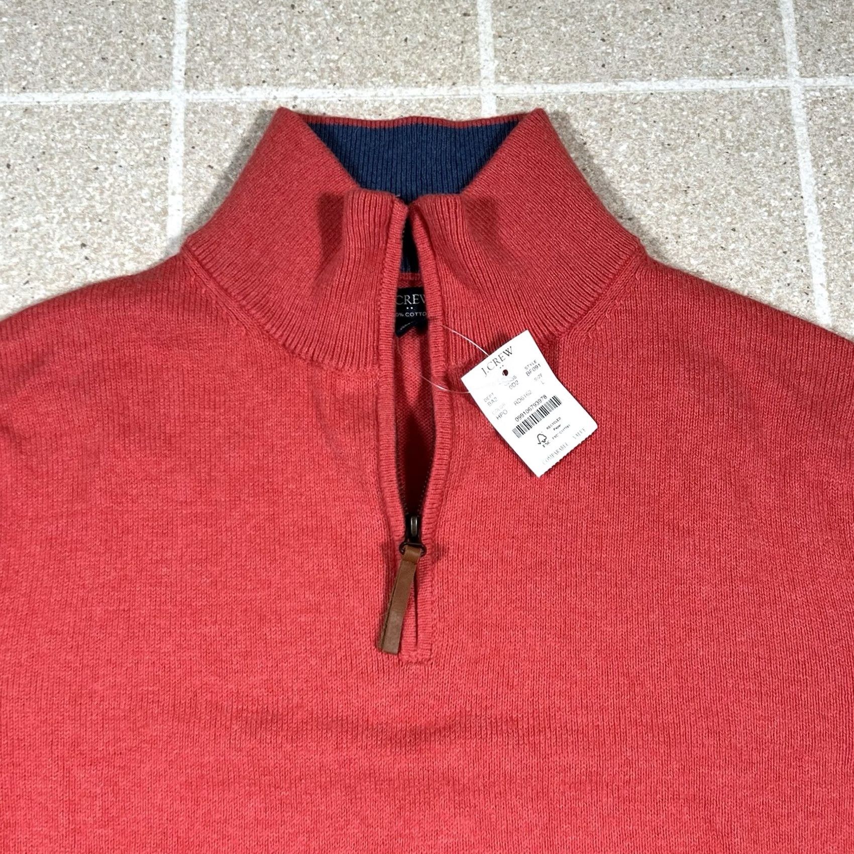 J.Crew VINTAGE J.CREW Sweater 1/4 Zip Mens L Cotton Pullover Pink Casual Size US L / EU 52-54 / 3 - 2 Thumbnail