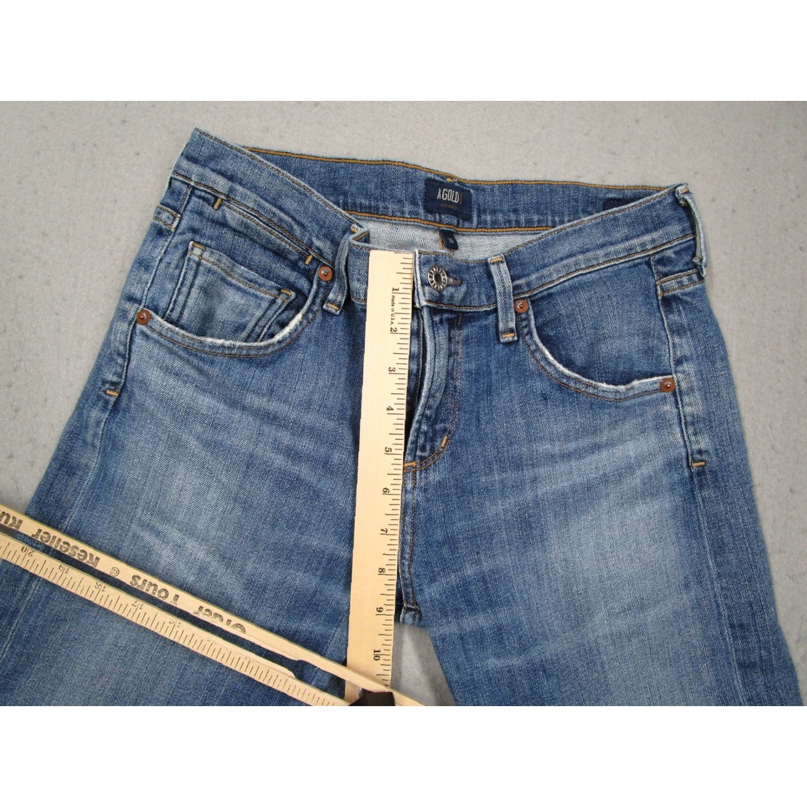 Agolde AGOLDE Jeans Womens ISABEL Slim Boyfriend Ankle Blue 26 Regular Denim 30x25 Cotton Blend Pockets Belt Loops Zip Mid Rise 8.5-10.5in Size 26" / US 2 / IT 38 - 3 Thumbnail