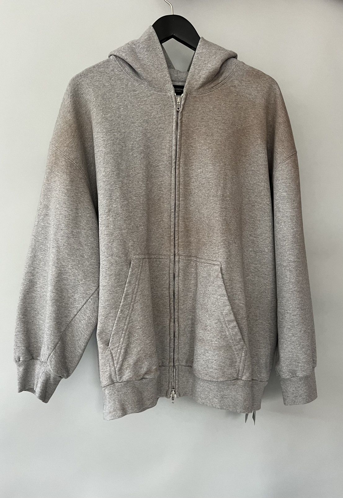 Balenciaga Faded Worn Out Effect Cotton Zip Hoodie in Grey Size US XXL / EU 58 / 5 - 1 Thumbnail