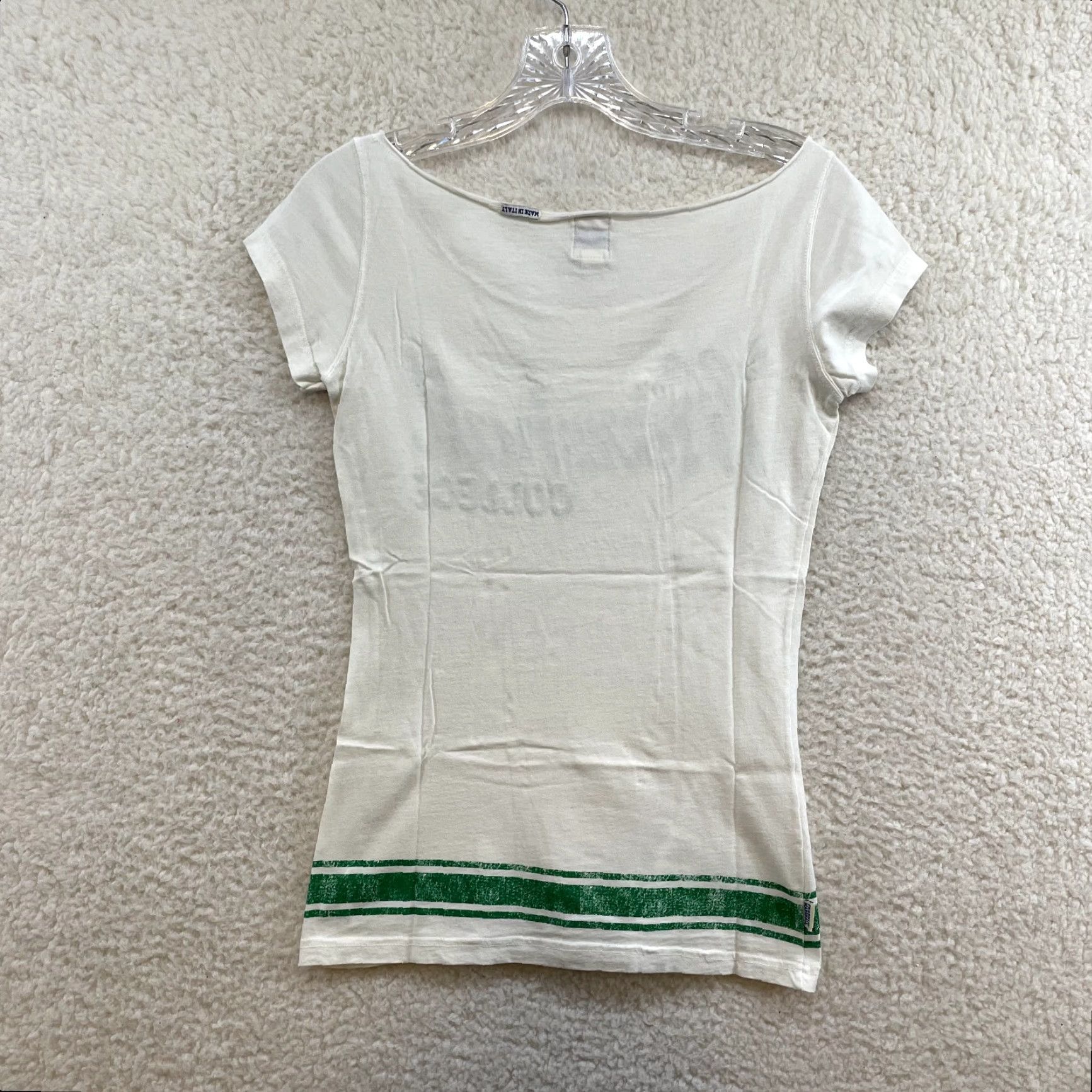 Franklin & Marshall VINTAGE Franklin & Marshall Top Shirt White XS Womens S/M Italy 2000s Y2K Preppy Sporty College University Wide Neck Size S / US 4 / IT 40 - 2 Thumbnail