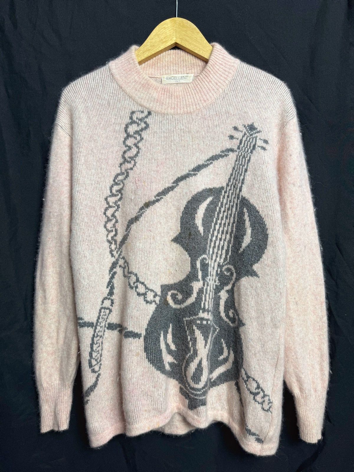 Excellent Guitar Chain Sweater Knit Mohair