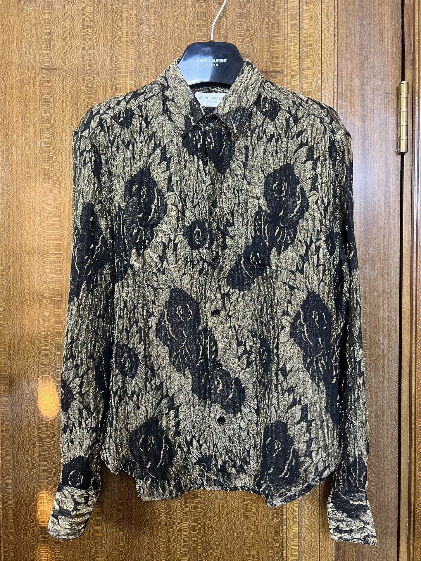 Saint Laurent Paris Saint laurent size 38 Black Gold Sunflower Shirt 2501-Nexta Size US S / EU 44-46 / 1 - 1 Thumbnail