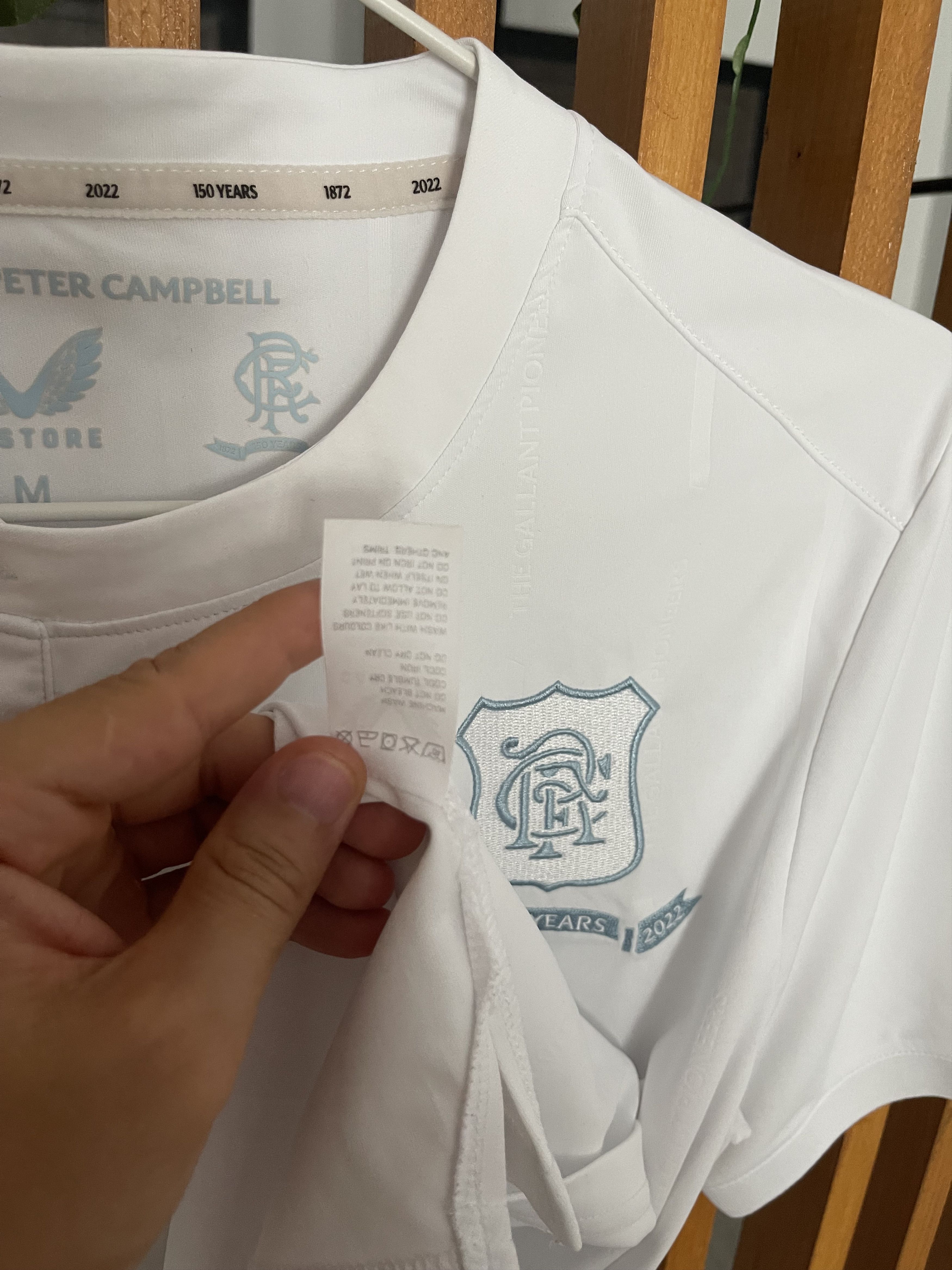 Castore Castore Rangers 150 Years Peter Campbell Shirt M White Size US M / EU 48-50 / 2 - 5 Thumbnail