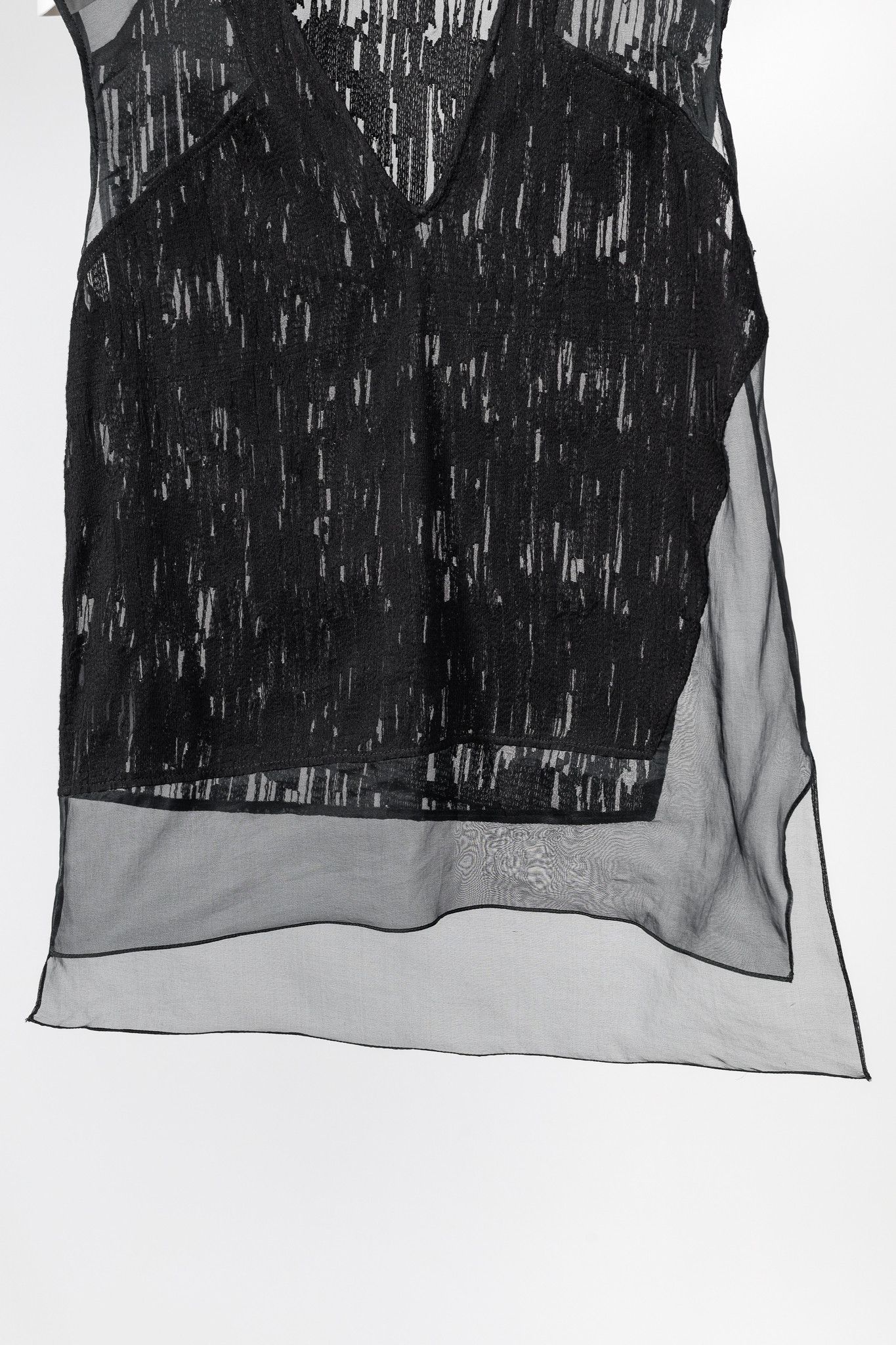 Helmut Lang Helmut Lang Black Sheer Silk Thread Stitch Top Size L / US 10 / IT 46 - 6 Thumbnail