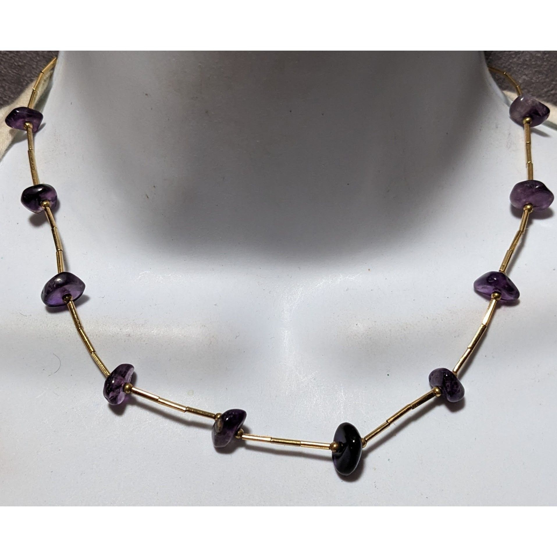 Other Elegant Amethyst Chip Gold Tube Beaded Necklace Size ONE SIZE - 5 Thumbnail