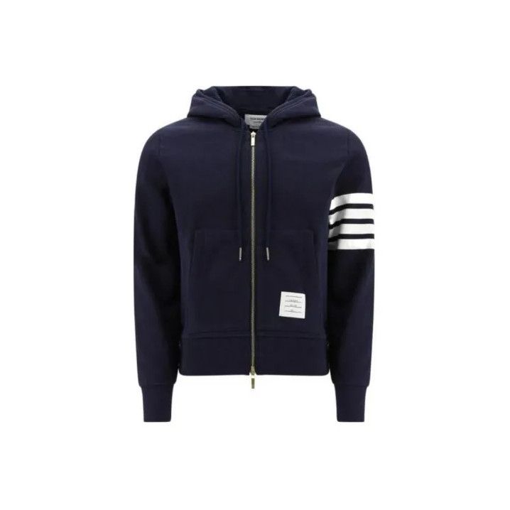 Thom Browne Thom Browne Hooded Zipper Jacket with Stripes Size US L / EU 52-54 / 3 - 1 Thumbnail