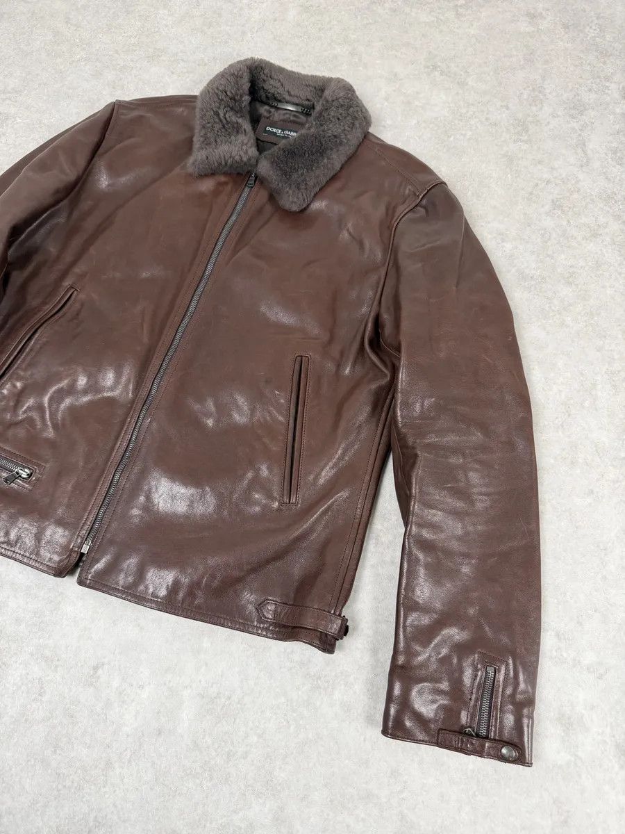 Dolce & Gabbana 2010s Dolce & Gabbana Brown Premium Leather Jacket Size US L / EU 52-54 / 3 - 6 Thumbnail