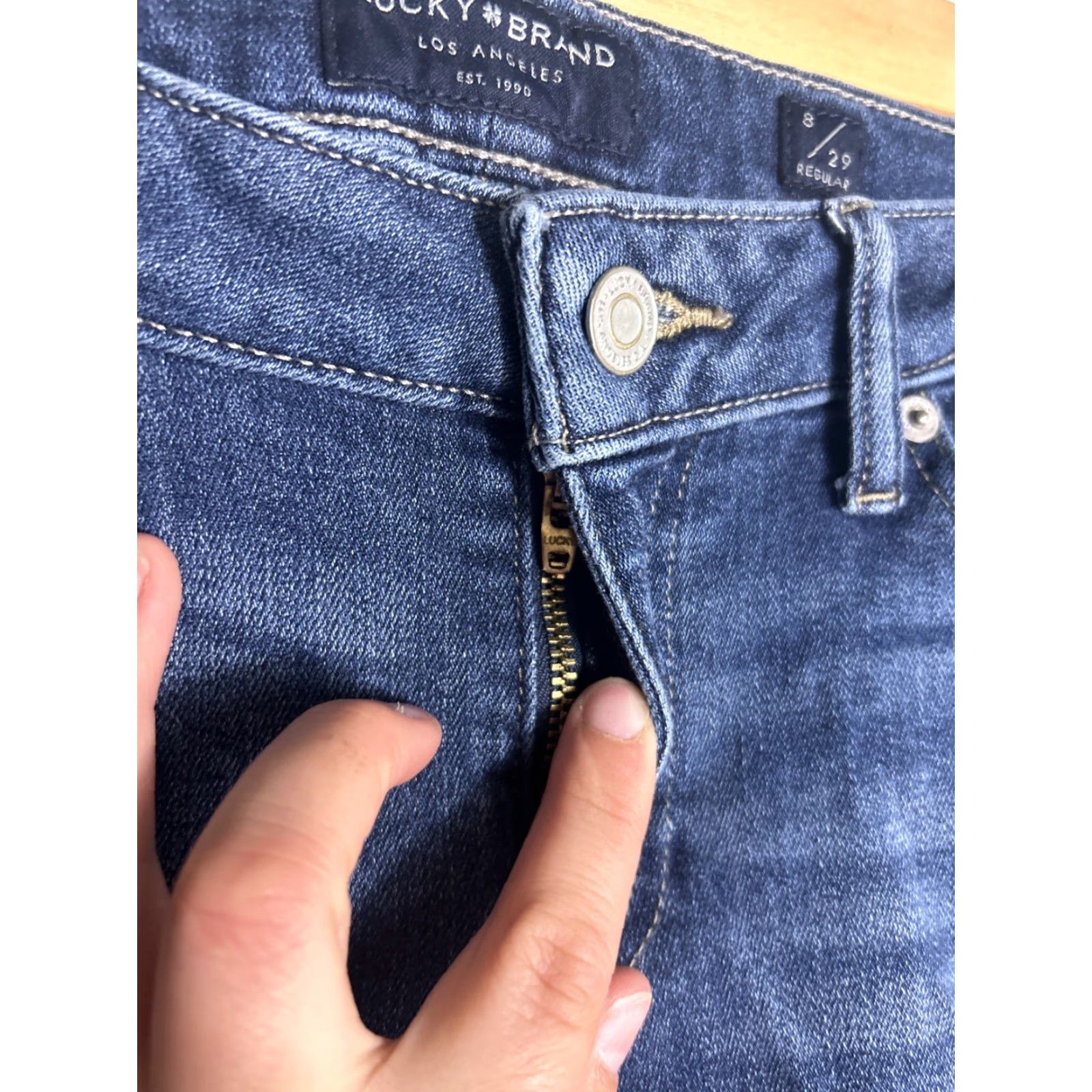 Lucky Brand Lucky Brand Womens Jeans 8/29 Dark Wash Low Rise Skinny Lolita 29x28 8 Blue Size 30" / US 8 / IT 44 - 6 Thumbnail