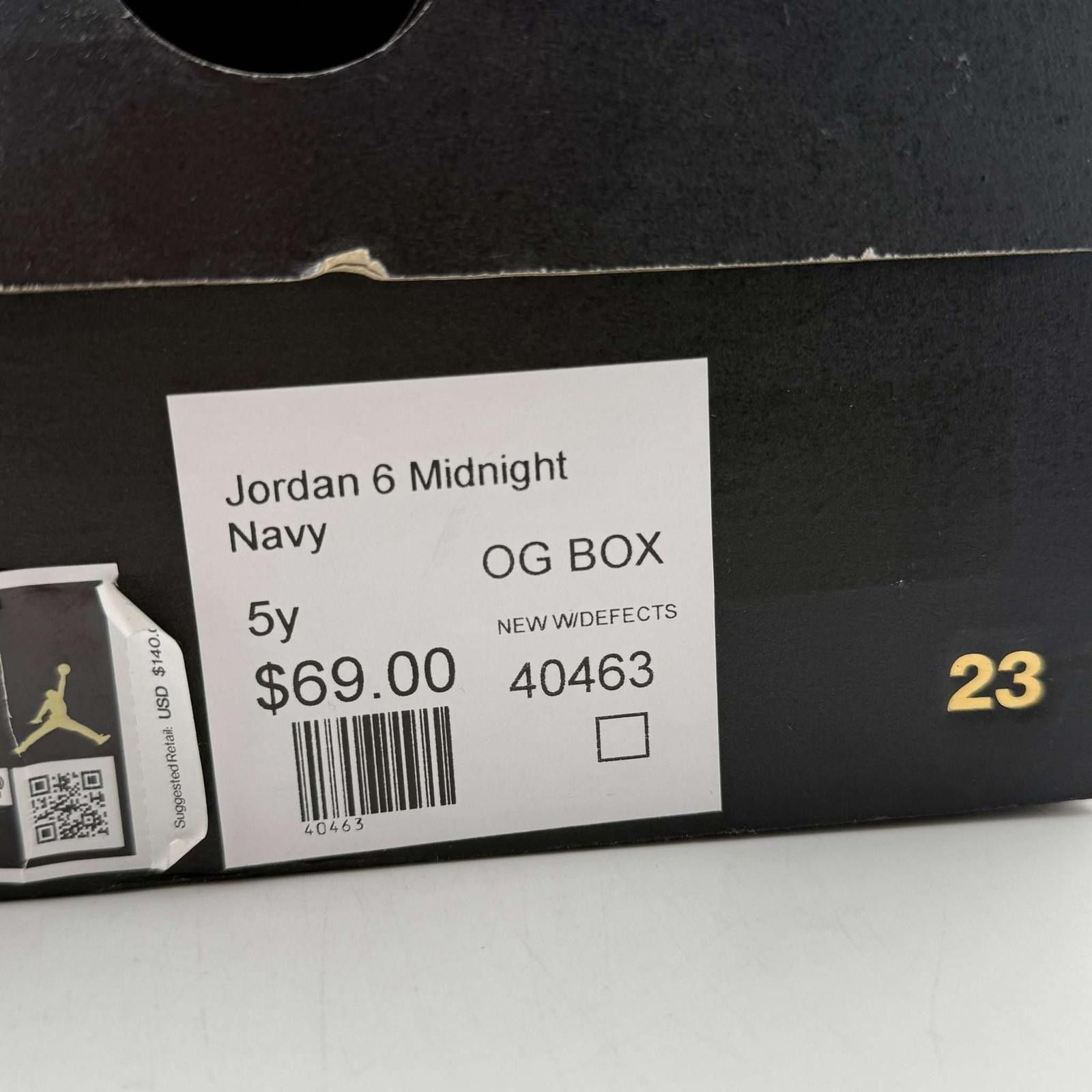 Jordan Brand Air Jordan 6 Retro GS White Midnight Navy 5Y Size US 5 / EU 37 - 9 Thumbnail