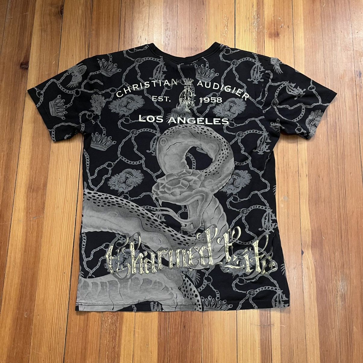 Christian Audigier Christian audigier snake AOP tee with rhinestones Size US L / EU 52-54 / 3 - 2 Thumbnail