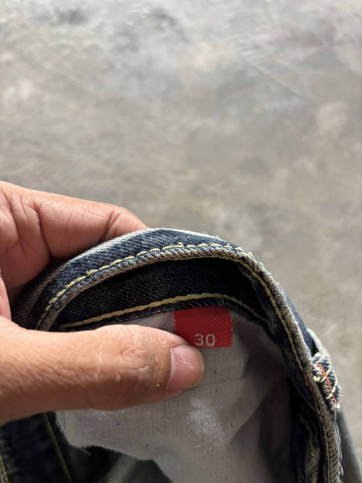 Tornado Mart FLARE LUCKY STORE JEANS JAPANESE DENIM STUDDED RUSTY MUDWASH Size US 31 - 6 Thumbnail