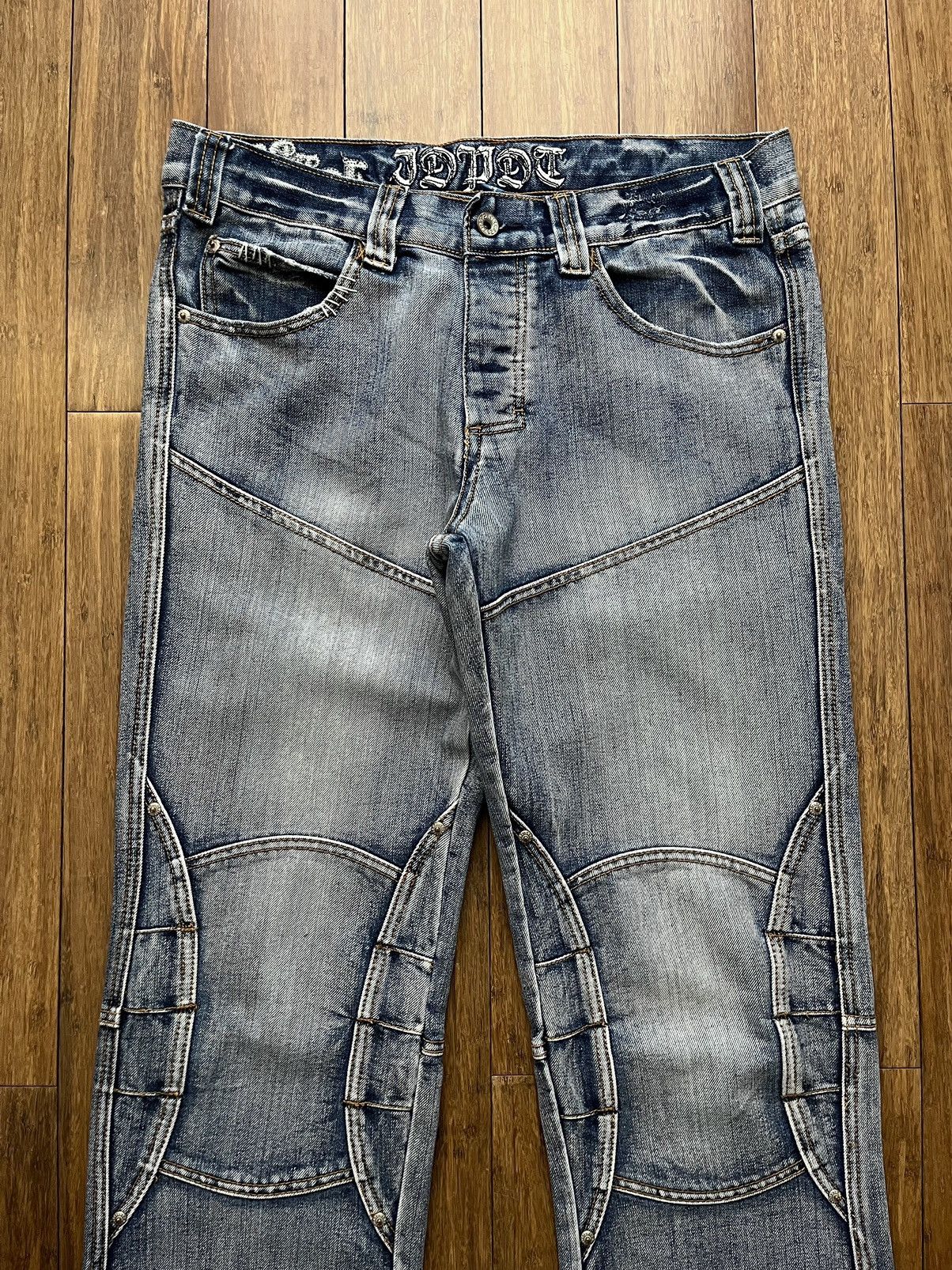 Japanese Brand VINTAGE WIDE LEG JEANS Y2K Size US 33 - 3 Thumbnail