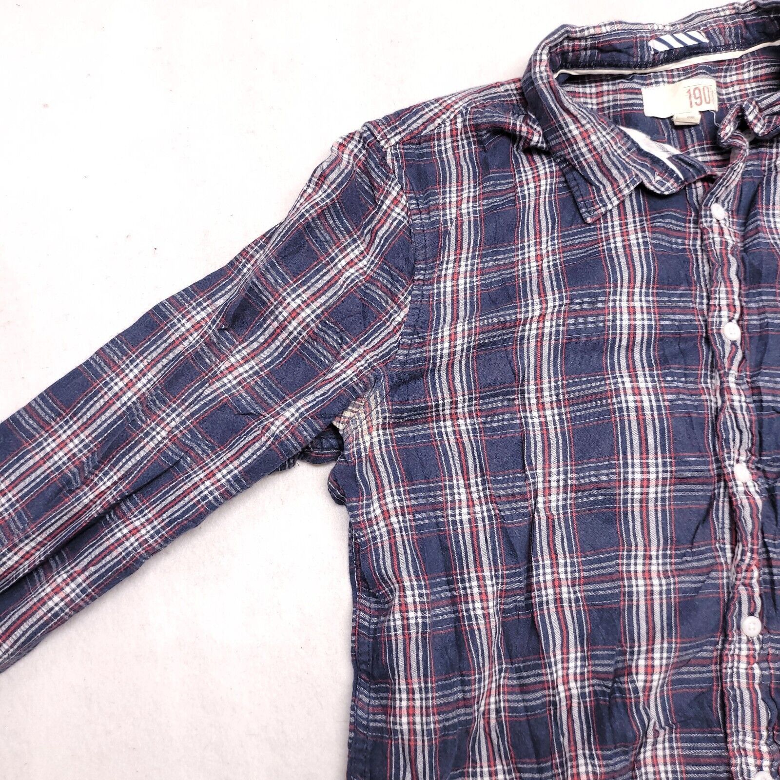 1901 1901 Tartan Flannel Shirt Mens Size Large L Blue Red White Size US L / EU 52-54 / 3 - 4 Thumbnail