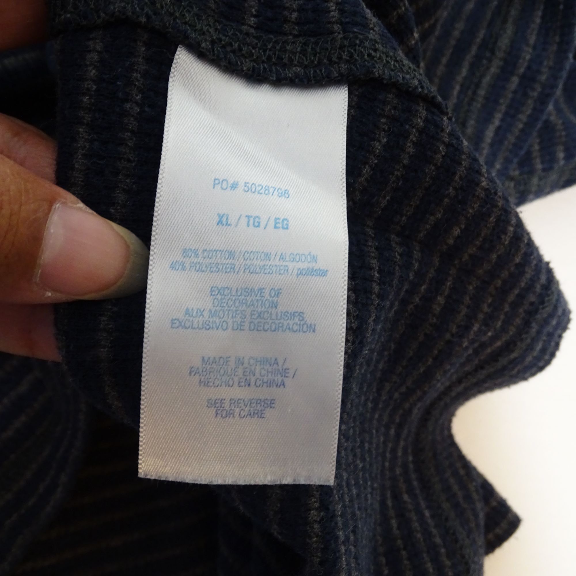 Nautica Nautica Sleepwear Men Ribbed Striped Blue Gray Shirt Size XL Size US XL / EU 56 / 4 - 6 Thumbnail