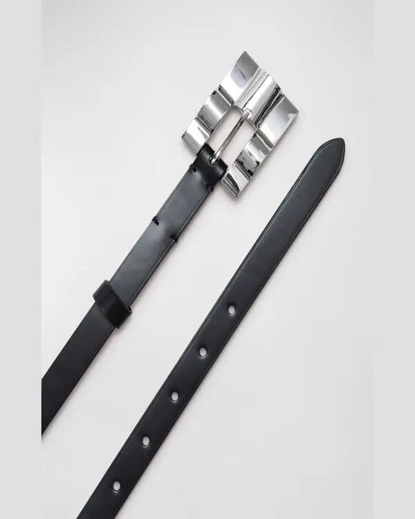 By Far o1mle0325 Size: M / Domino Semi Patent Leather Belt in Black Size ONE SIZE - 3 Thumbnail