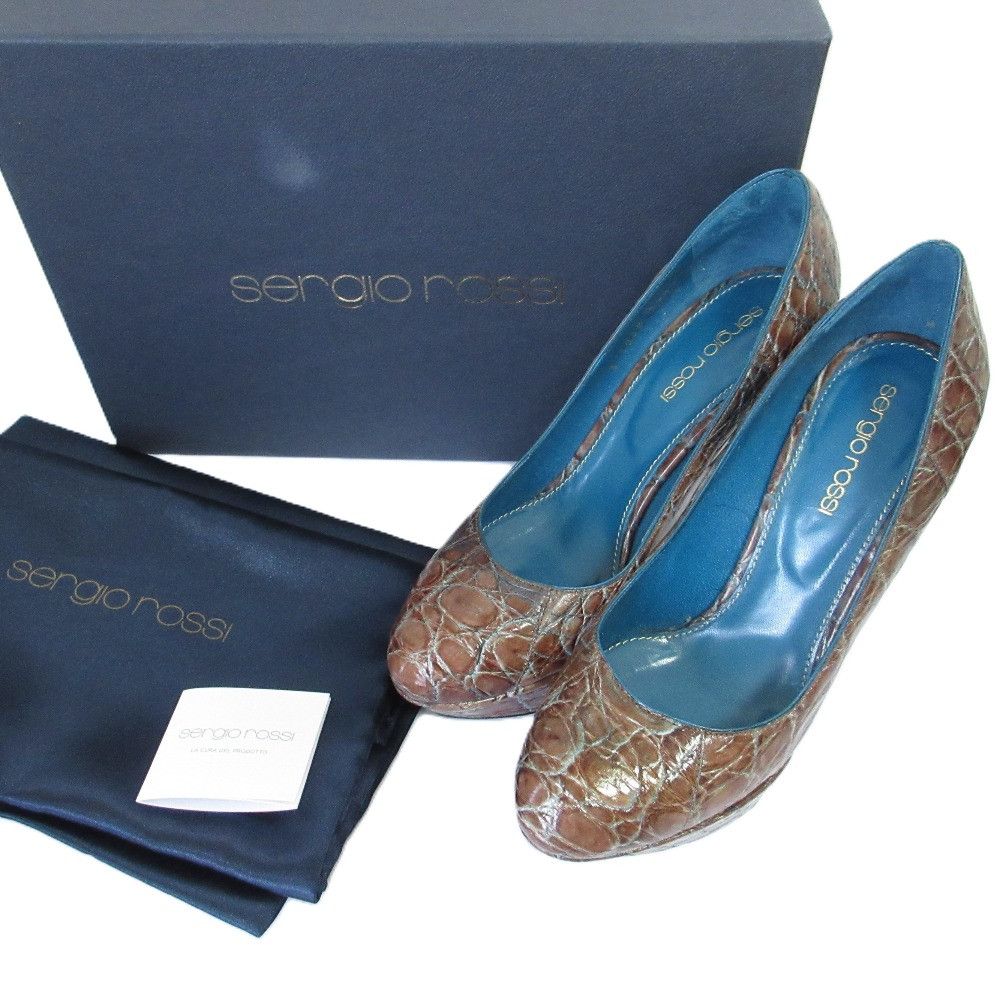 Other Other Sergio Rossi Crocodile Platform Pumps Leather Shoes DUTY FREE for USA Size ONE SIZE - 1 Thumbnail